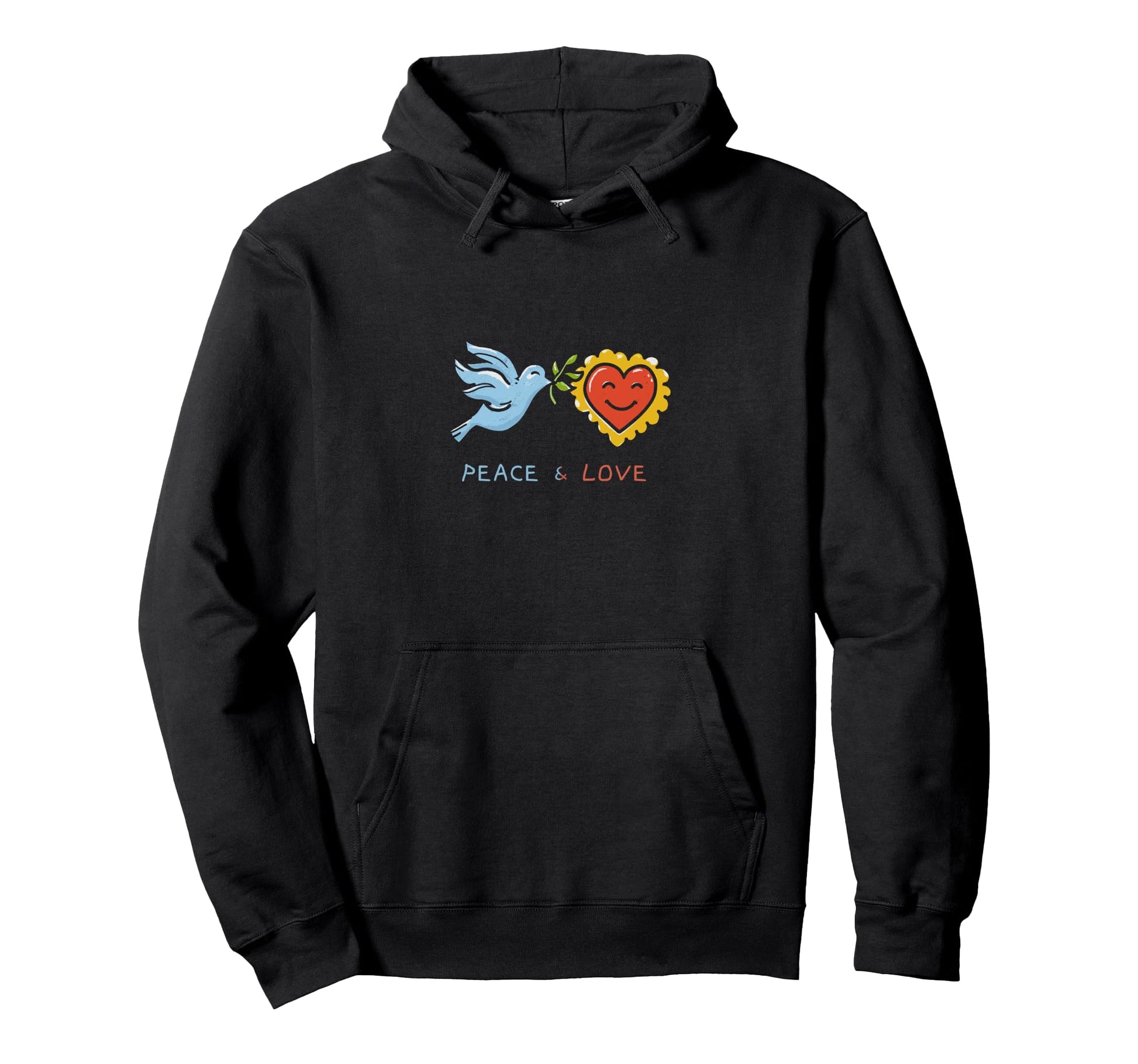 Peace Love Hoodie - Graphic Print Men Women - T-Shirt, Sweatshirt, Hoodie