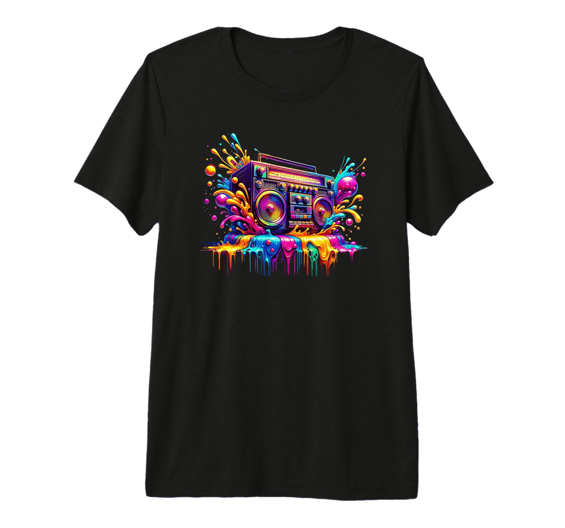 Splash Art Boombox Old School 80S T-Shirt - Streetwear Style for Adults - T-Shirt, Sweatshirt, Hoodie