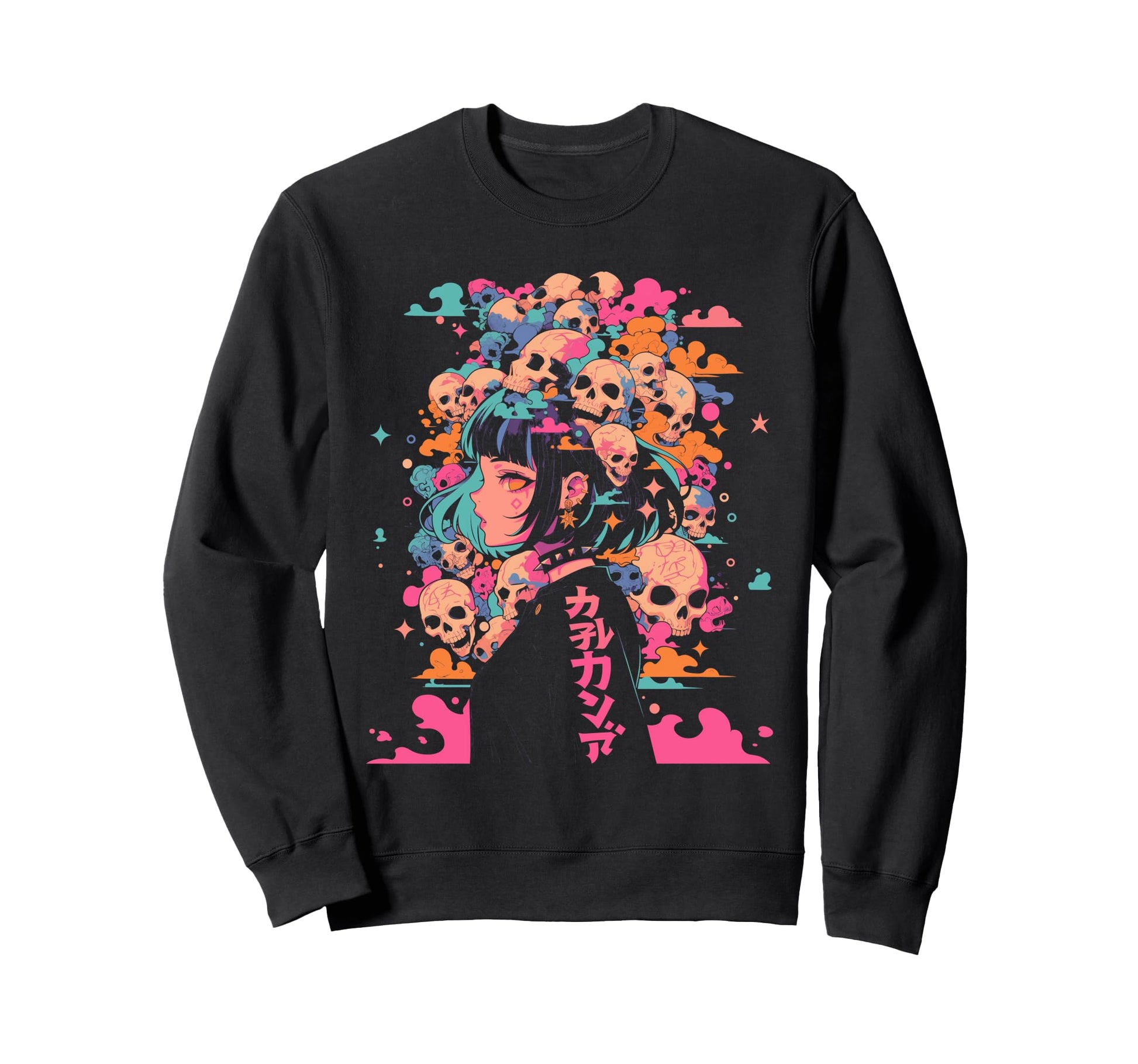 Goth Grunge Demon Anime Waifu Horror Sweatshirt - Aesthetic Graphic Unisex - T-Shirt, Sweatshirt, Hoodie