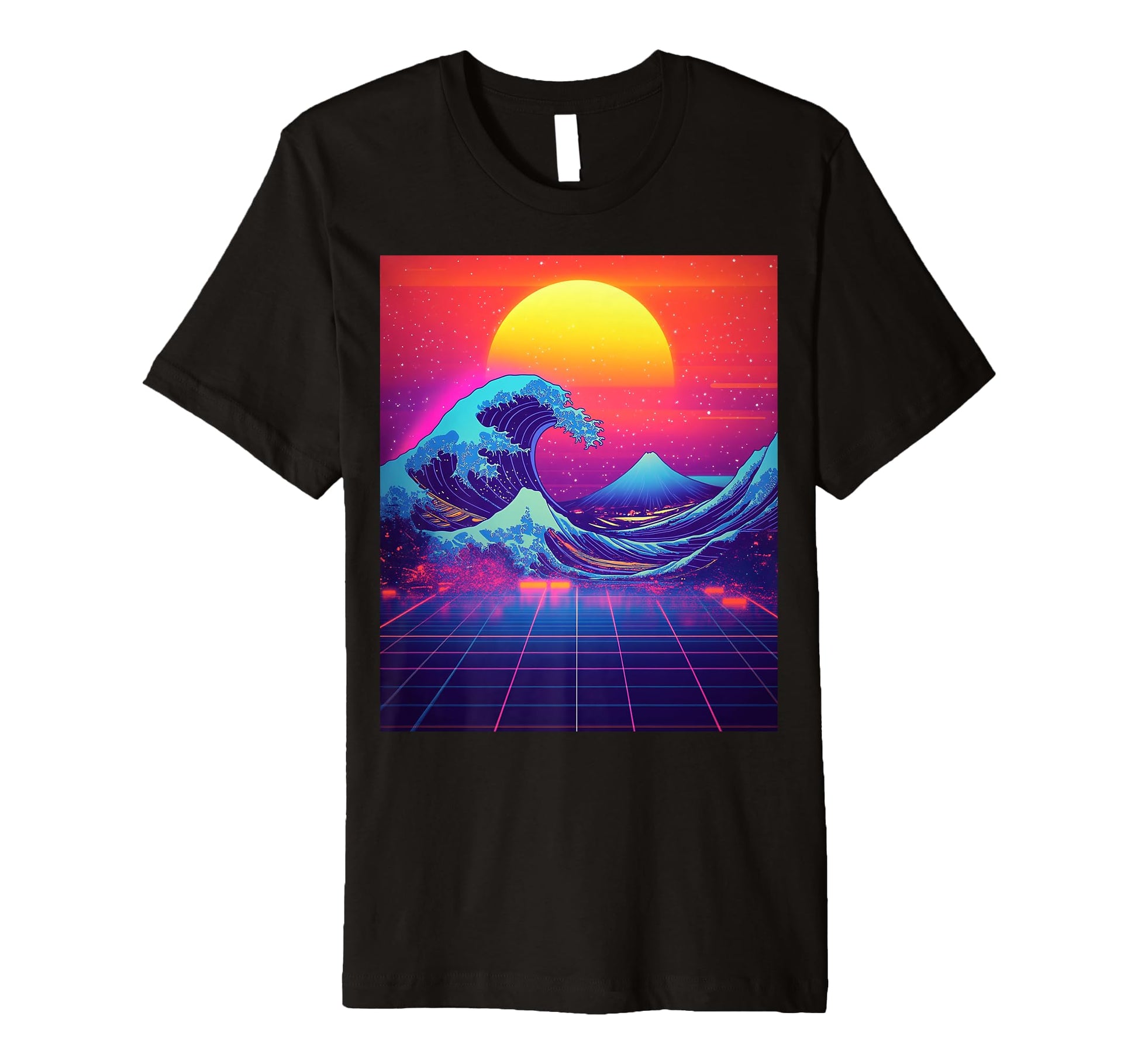 Synthwave Sunset Vaporwave Aesthetic T-Shirt - Graphic Print for Adults - T-Shirt, Sweatshirt, Hoodie