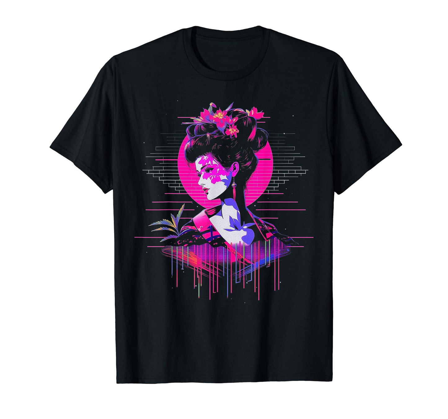 Vaporwave Geisha 80S Synthwave 4 T-Shirt - Trendy Graphic Men Women - T-Shirt, Sweatshirt, Hoodie