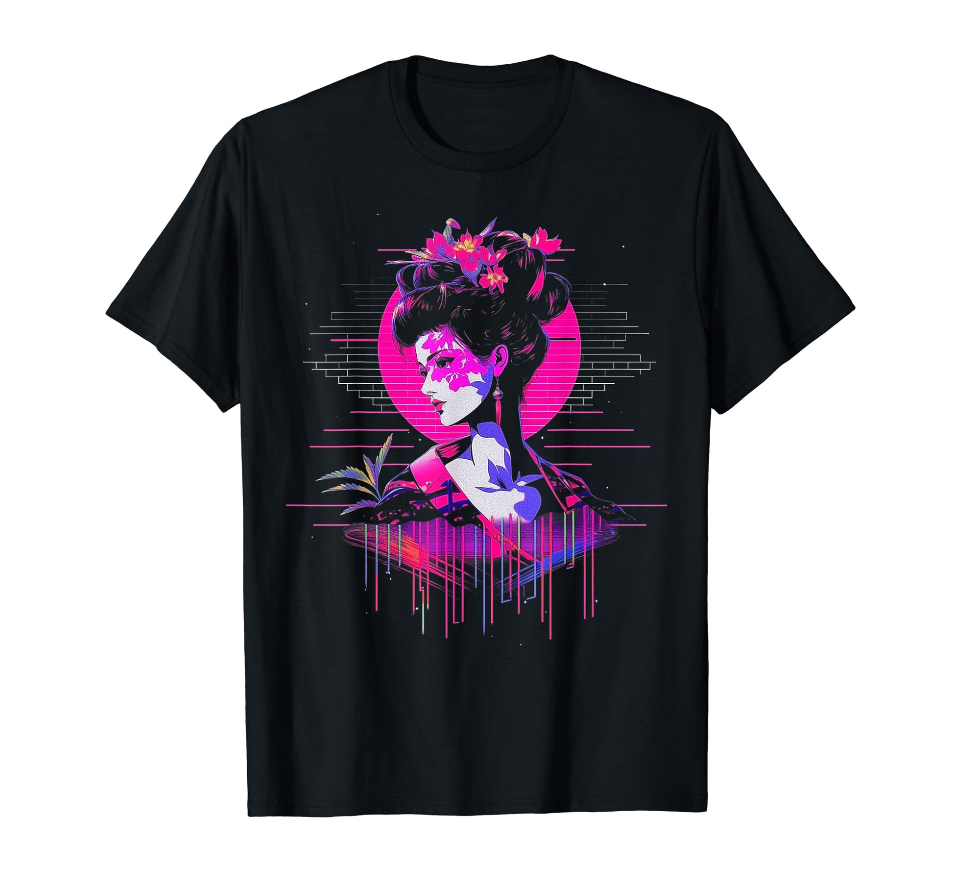 Vaporwave Geisha 80S Synthwave 4 T-Shirt - Trendy Graphic Men Women - T-Shirt, Sweatshirt, Hoodie