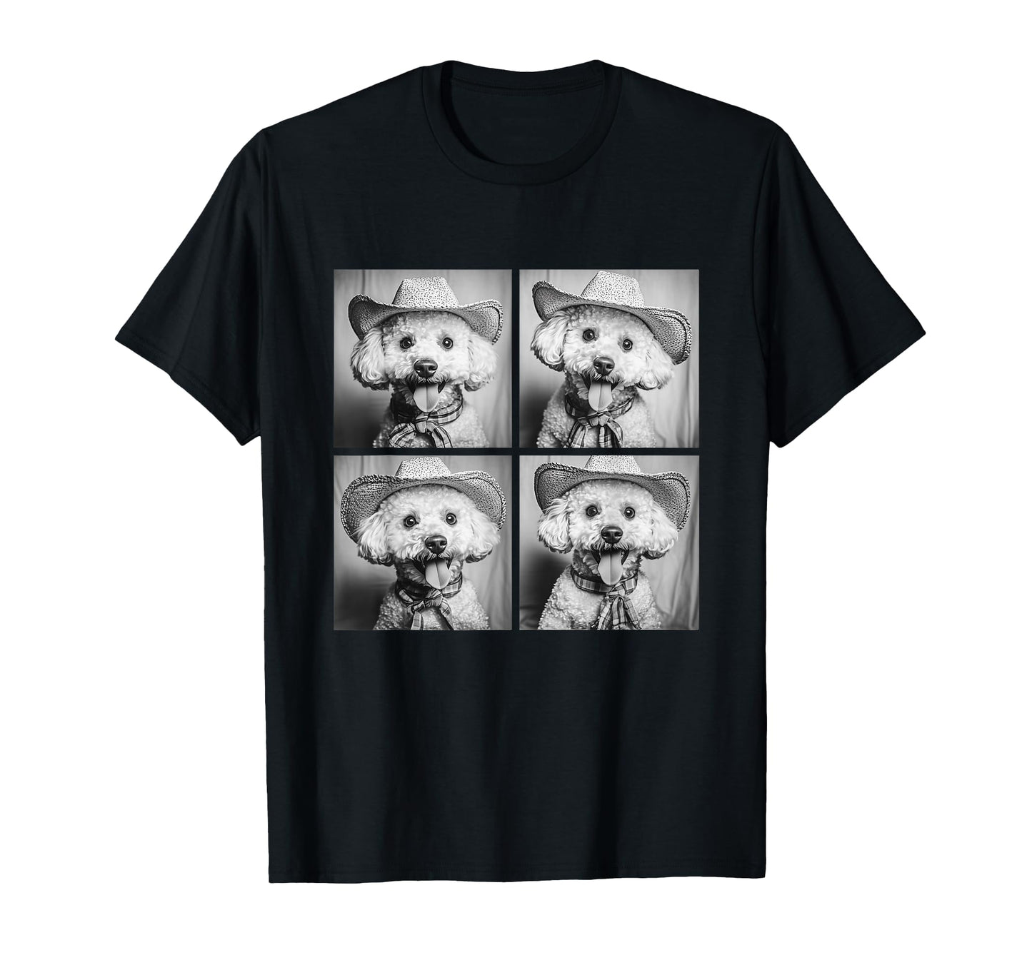 Western White Poodles Funny Cowboy T-Shirt - Custom Art Print Men Women - T-Shirt, Sweatshirt, Hoodie