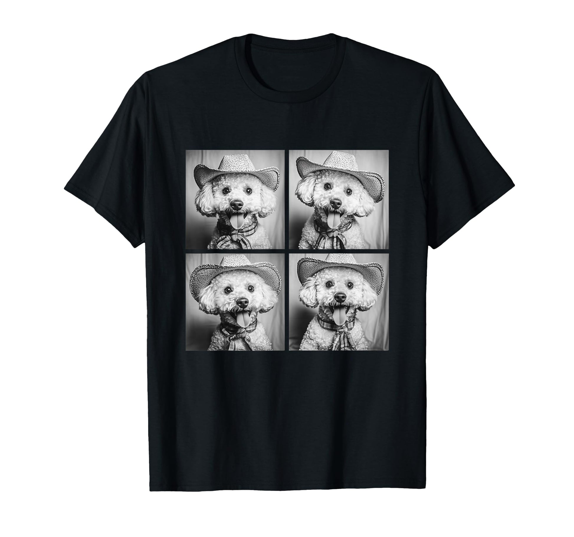 Western White Poodles Funny Cowboy T-Shirt - Custom Art Print Men Women - T-Shirt, Sweatshirt, Hoodie