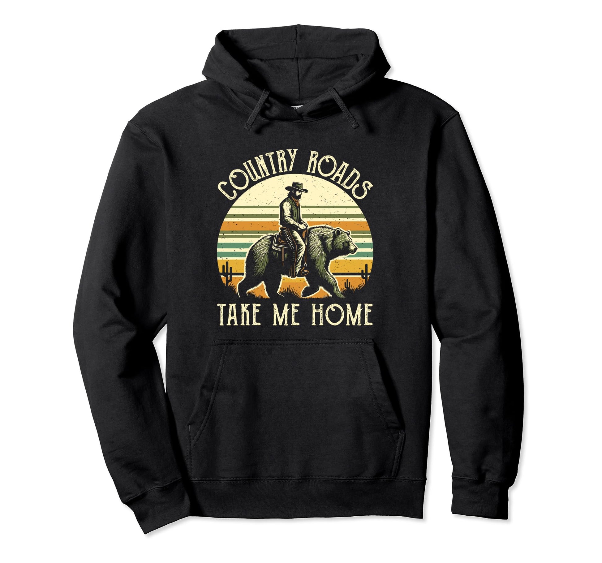 Country Roads Take Me Home Cowboy Hoodie - Custom Art Print for Adults - T-Shirt, Sweatshirt, Hoodie