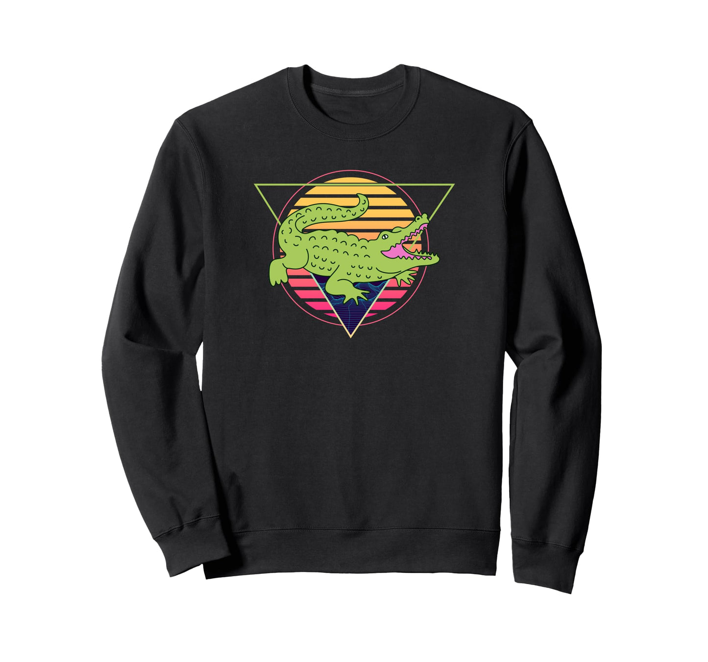 Alligator Futuristic Miami Vaporwave Sweatshirt - Custom Art Print Unisex - T-Shirt, Sweatshirt, Hoodie