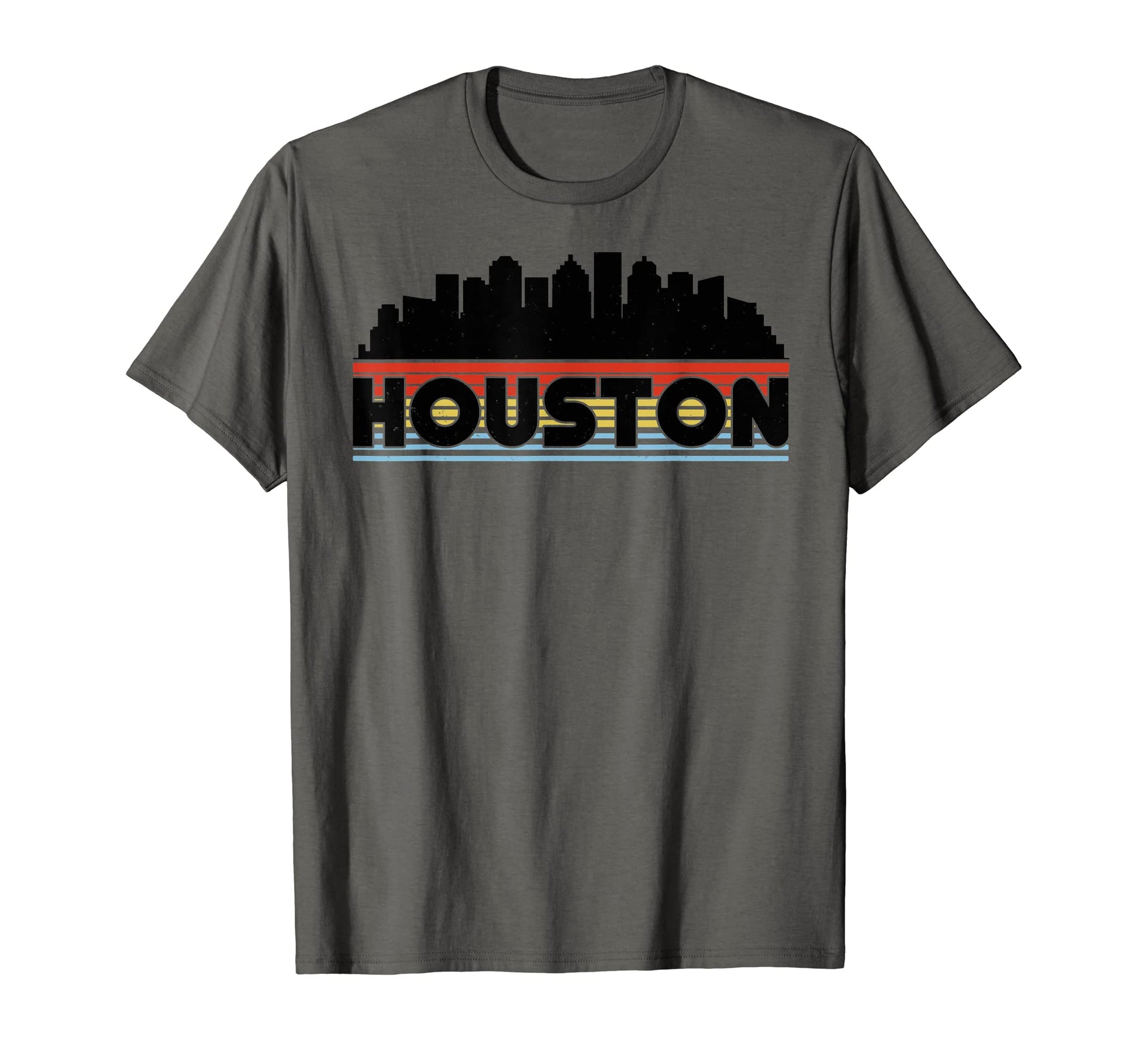 Houston Rainbow Striped City T-Shirt - Streetwear Style Unisex - T-Shirt, Sweatshirt, Hoodie