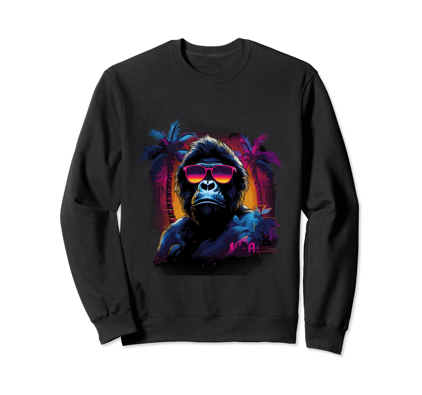 Funny Gorilla Vaporwave Sweatshirt - Casual Everyday Wear for Adults - T-Shirt, Sweatshirt, Hoodie