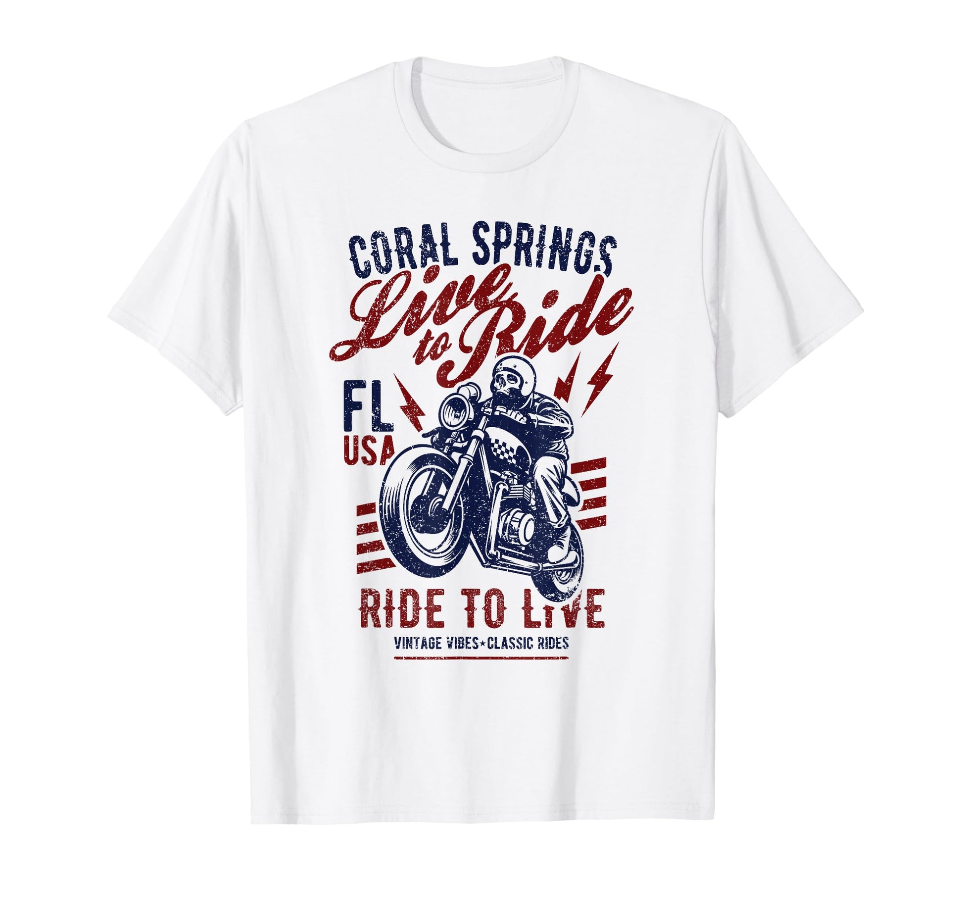 Coral Springs Florida Motorcycle T-Shirt - Streetwear Style Men Women - T-Shirt, Sweatshirt, Hoodie