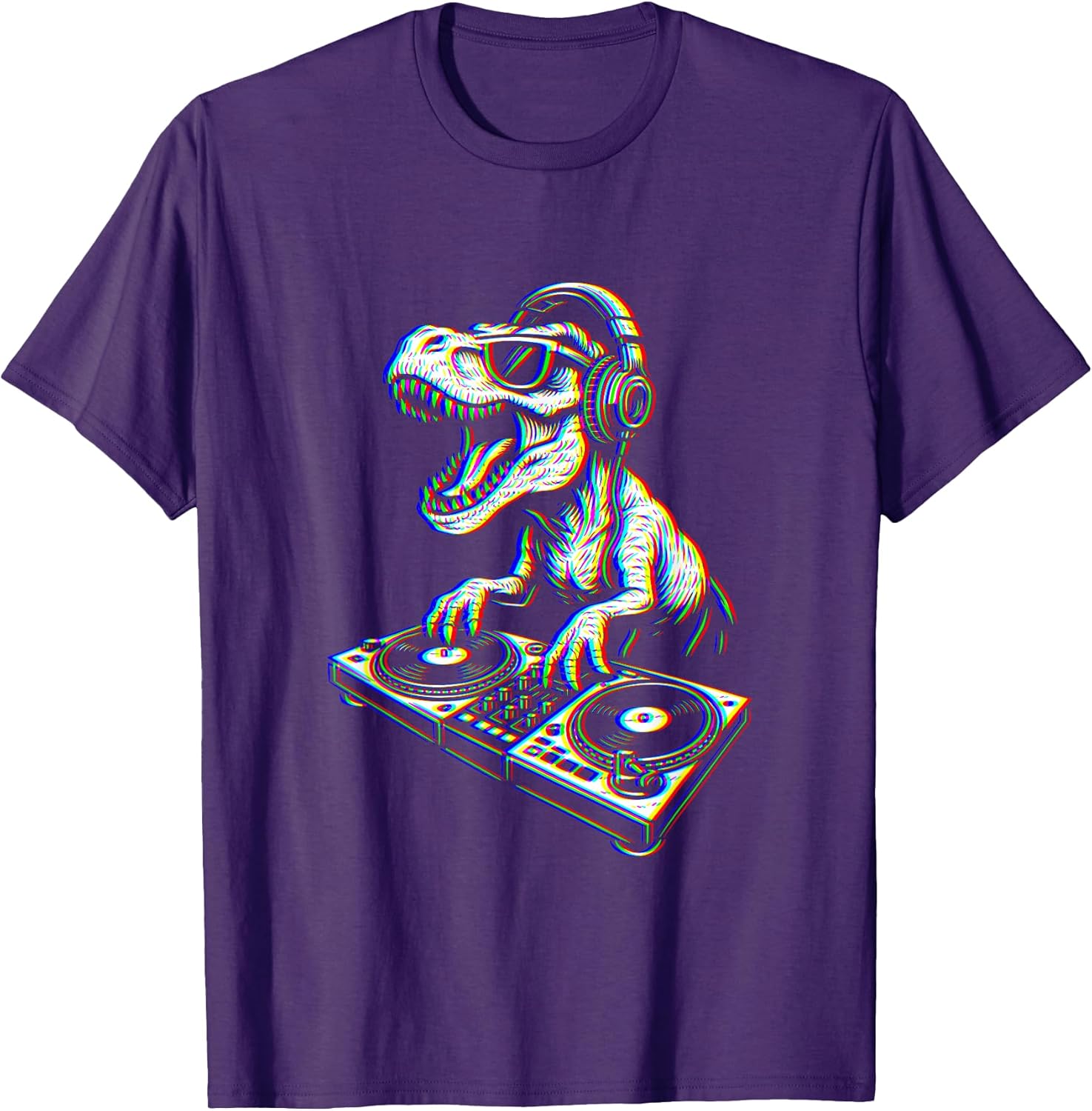 Techno Festival Dinosaur DJ Gift - Adult & Kids T-Shirts, Sweatshirts & Hoodies apparel design preview 1