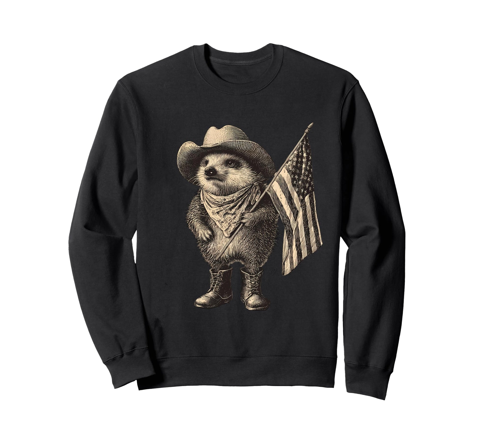 Country Cowboy Hedgehog Rodeo Sweatshirt - Custom Art Print Men Women - T-Shirt, Sweatshirt, Hoodie