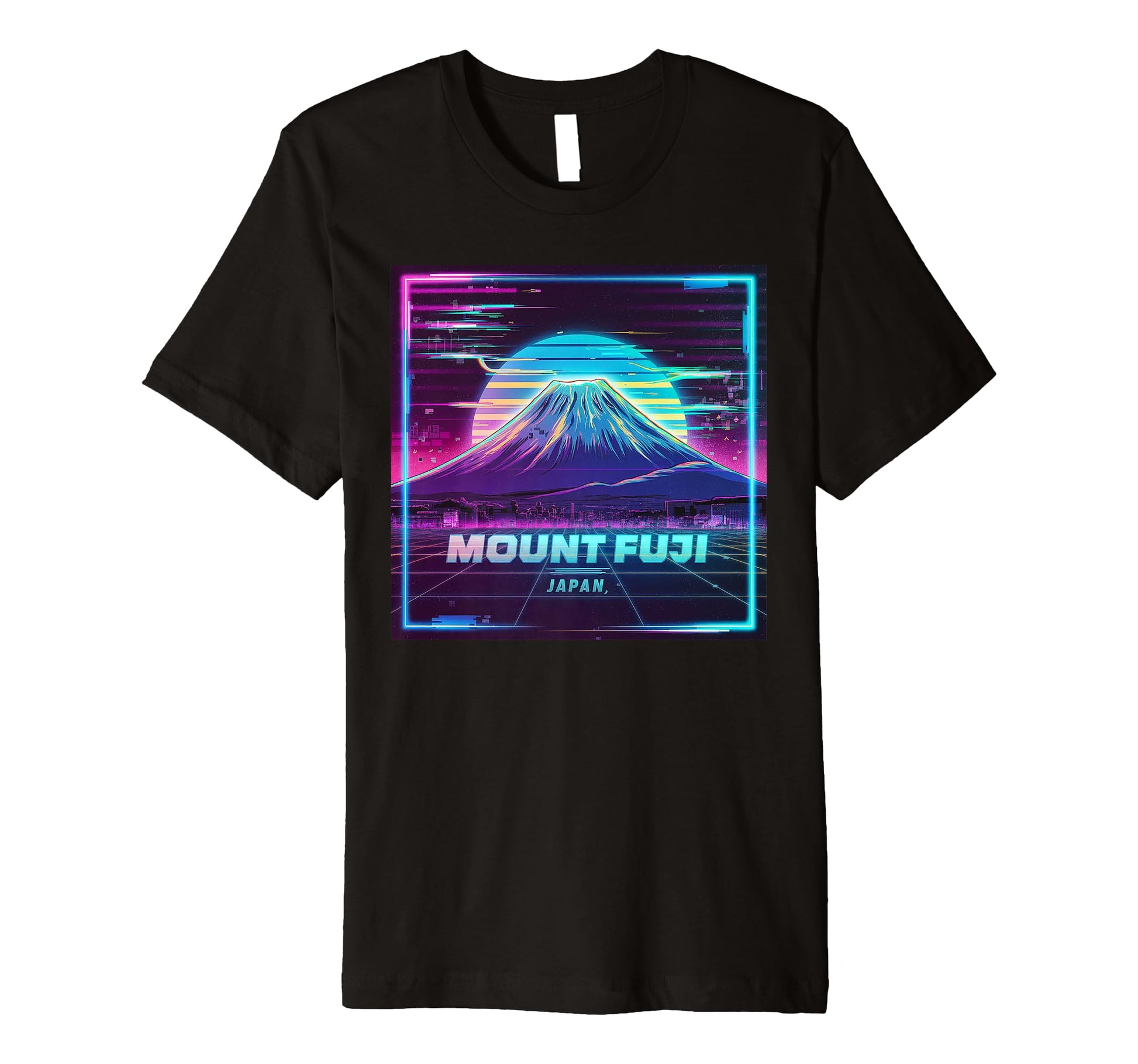 Mount Fuji Japan Vaporwave Aesthetic T-Shirt - Minimalist Print Men Women - T-Shirt, Sweatshirt, Hoodie