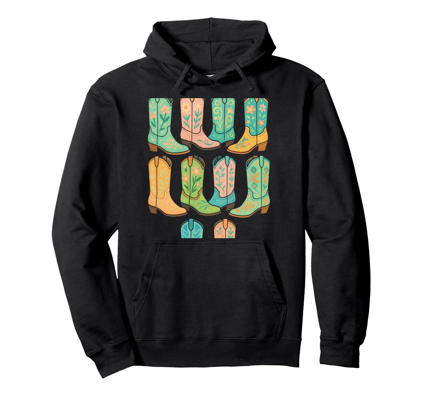 Cowboy Boots Collection Western Aztec Hoodie - Aesthetic Graphic Unisex - T-Shirt, Sweatshirt, Hoodie