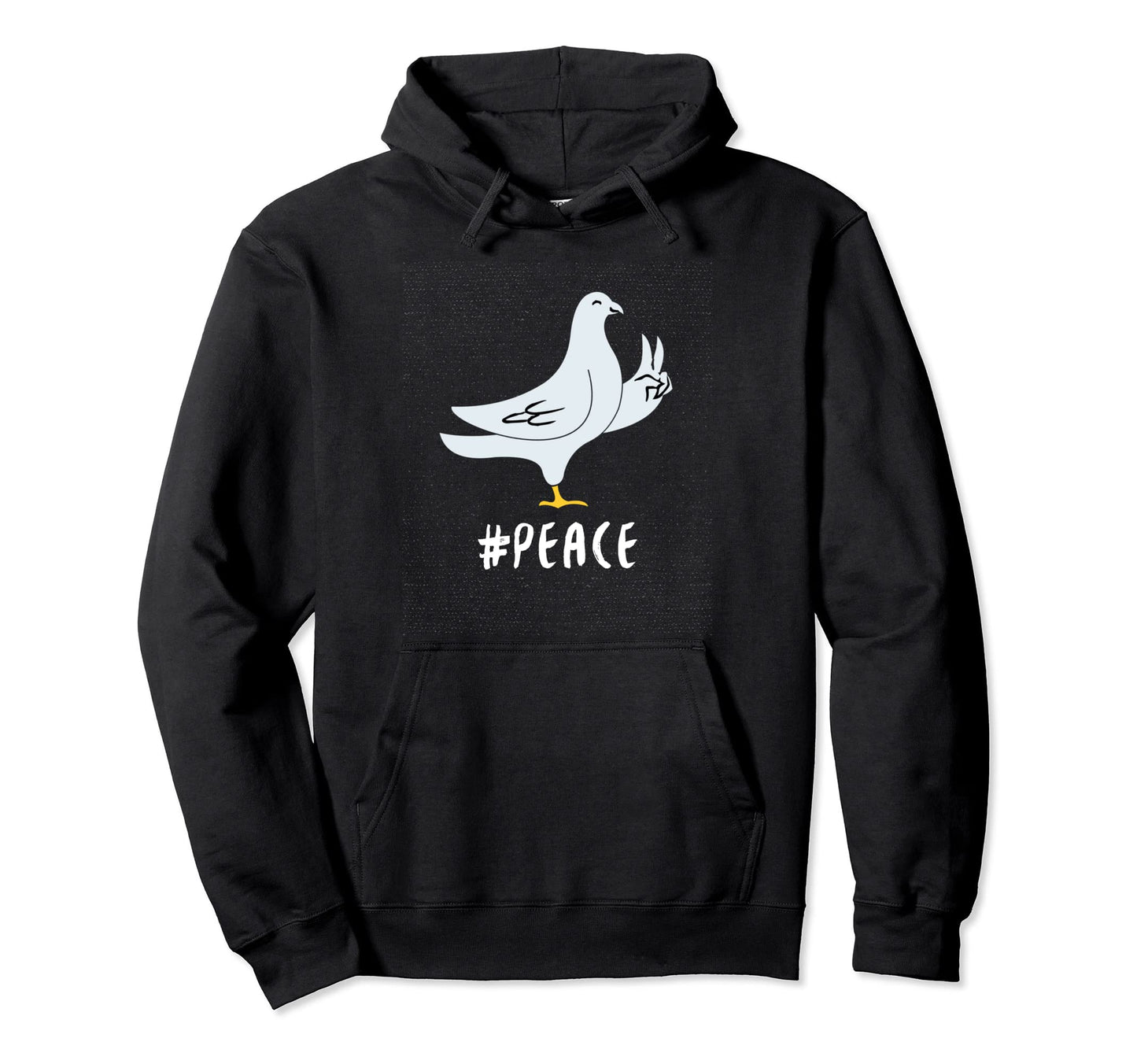 Dove Bird Peace Hand Symbol Peaceful Hoodie - Streetwear Style for Adults - T-Shirt, Sweatshirt, Hoodie
