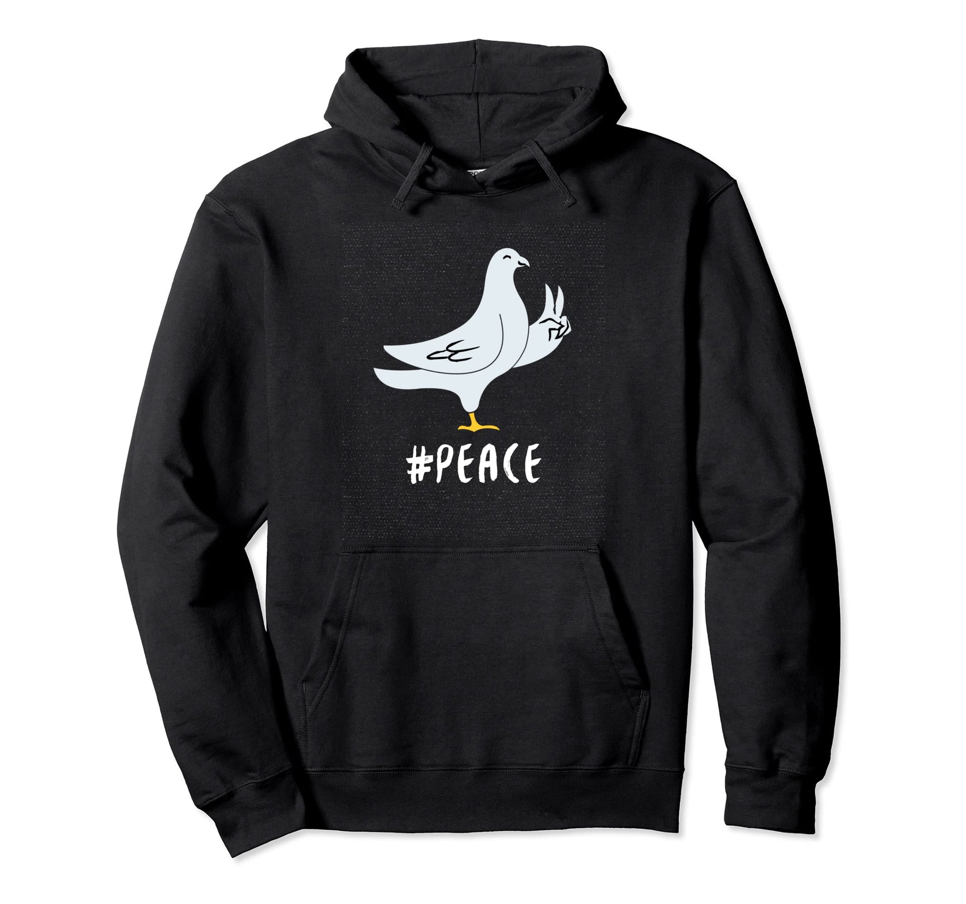 Dove Bird Peace Hand Symbol Peaceful Hoodie - Streetwear Style for Adults - T-Shirt, Sweatshirt, Hoodie