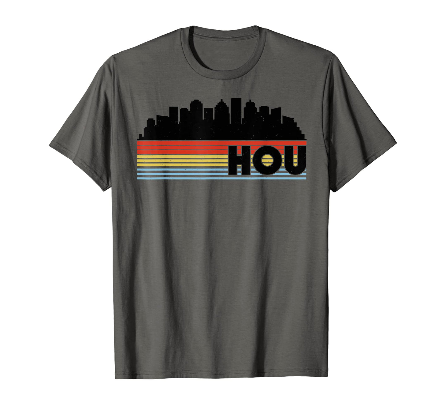 Hou Houston Rainbow Striped City T-Shirt - Casual Everyday Wear Men Women - T-Shirt, Sweatshirt, Hoodie