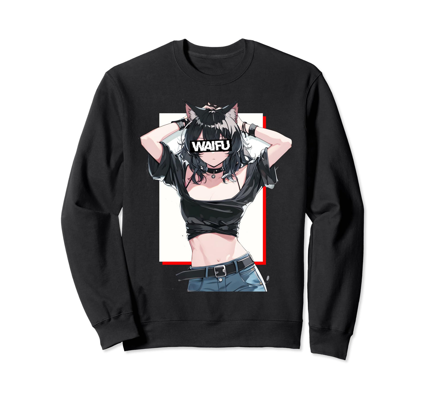 Japanese Aesthetic Waifu Anime Otaku Sweatshirt - Graphic Print Unisex - T-Shirt, Sweatshirt, Hoodie