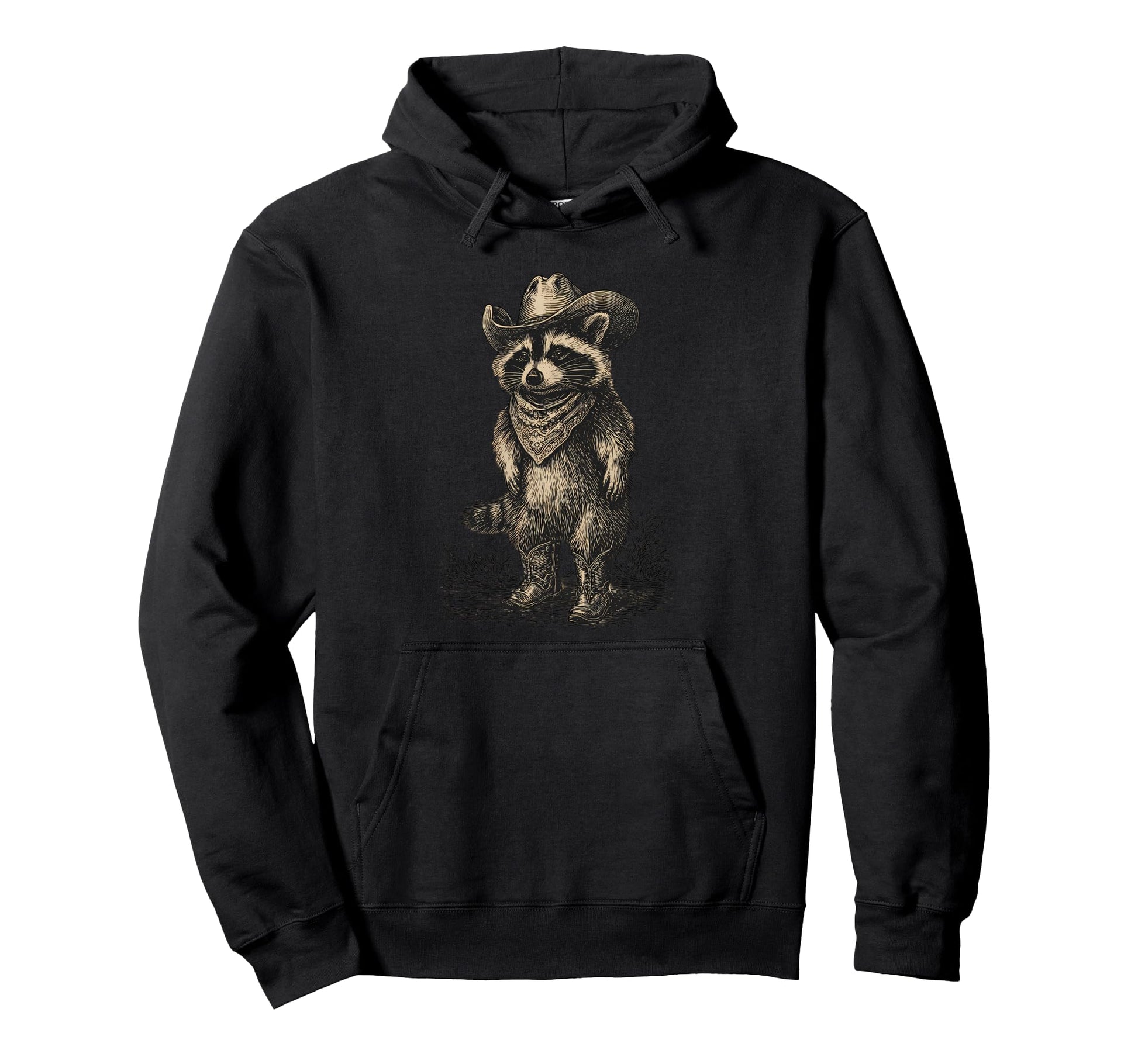 Raccoon Cowboy Rodeo Cowgirl Western Hoodie - Aesthetic Graphic Men Women - T-Shirt, Sweatshirt, Hoodie