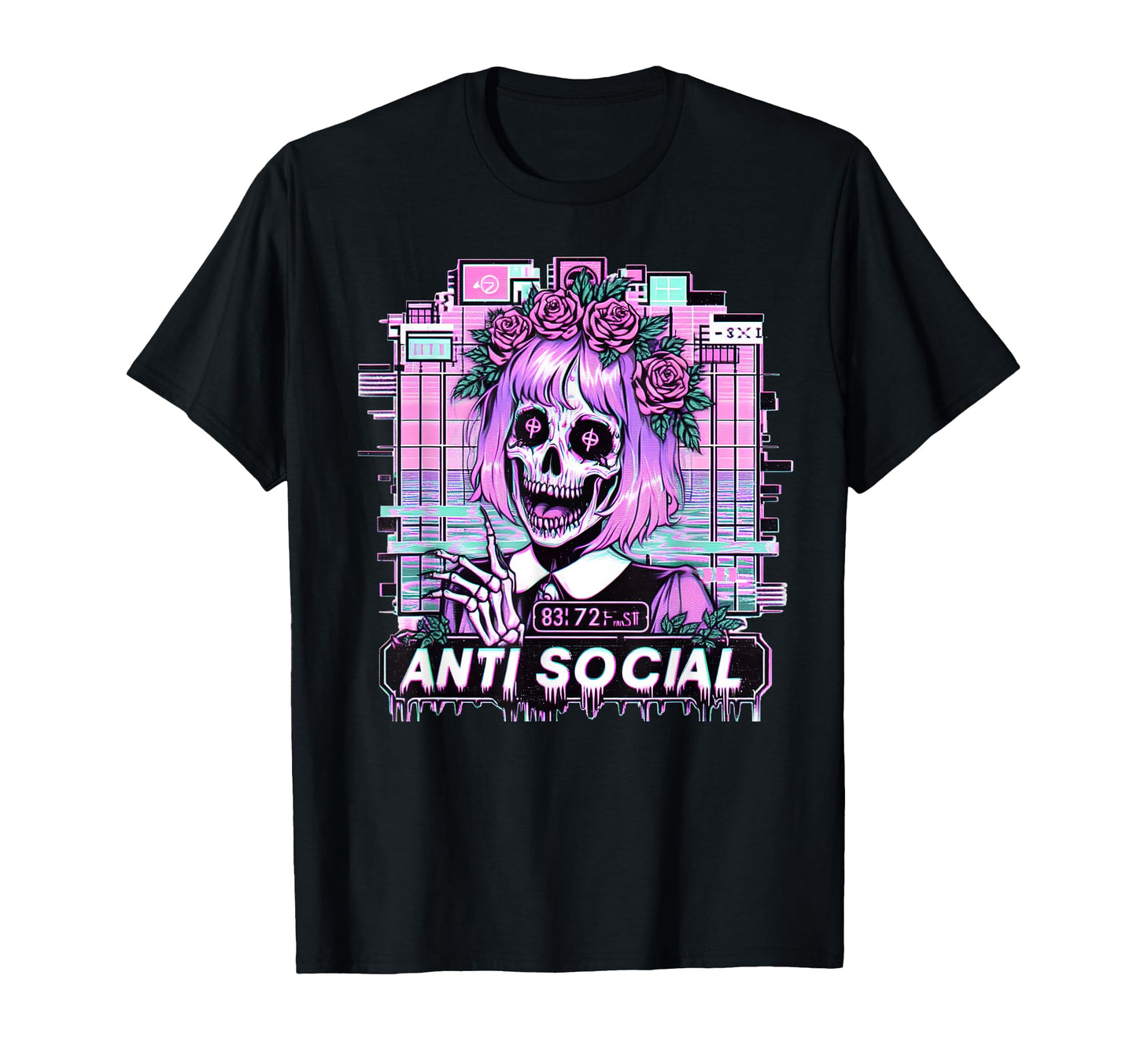 Anti Social Pastel Goth Vaporwave Aesthetic T-Shirt - Graphic Print Unisex - T-Shirt, Sweatshirt, Hoodie