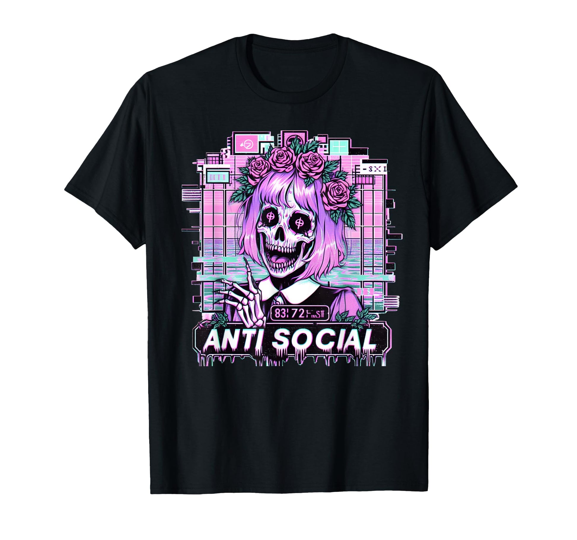 Anti Social Pastel Goth Vaporwave Aesthetic T-Shirt - Graphic Print Unisex - T-Shirt, Sweatshirt, Hoodie