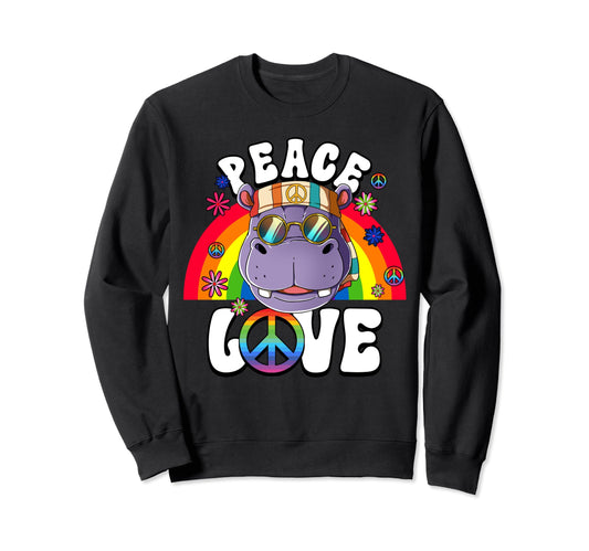 60S 70S Costume Peace Love Hippie Sweatshirt - Aesthetic Graphic Men Women - T-Shirt, Sweatshirt, Hoodie