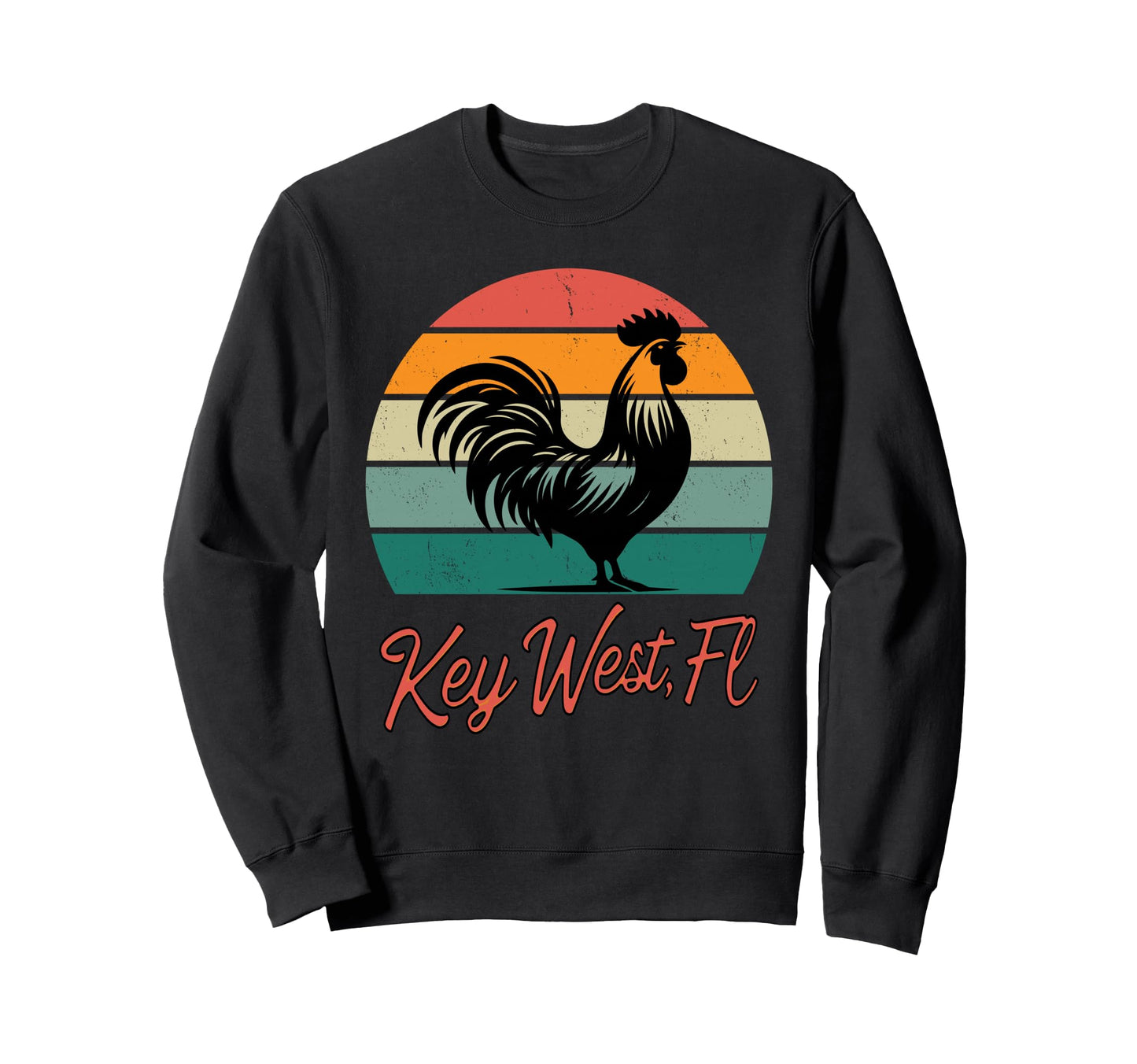 Key West Florida Rooster Chicken Sweatshirt - Custom Art Print Men Women - T-Shirt, Sweatshirt, Hoodie
