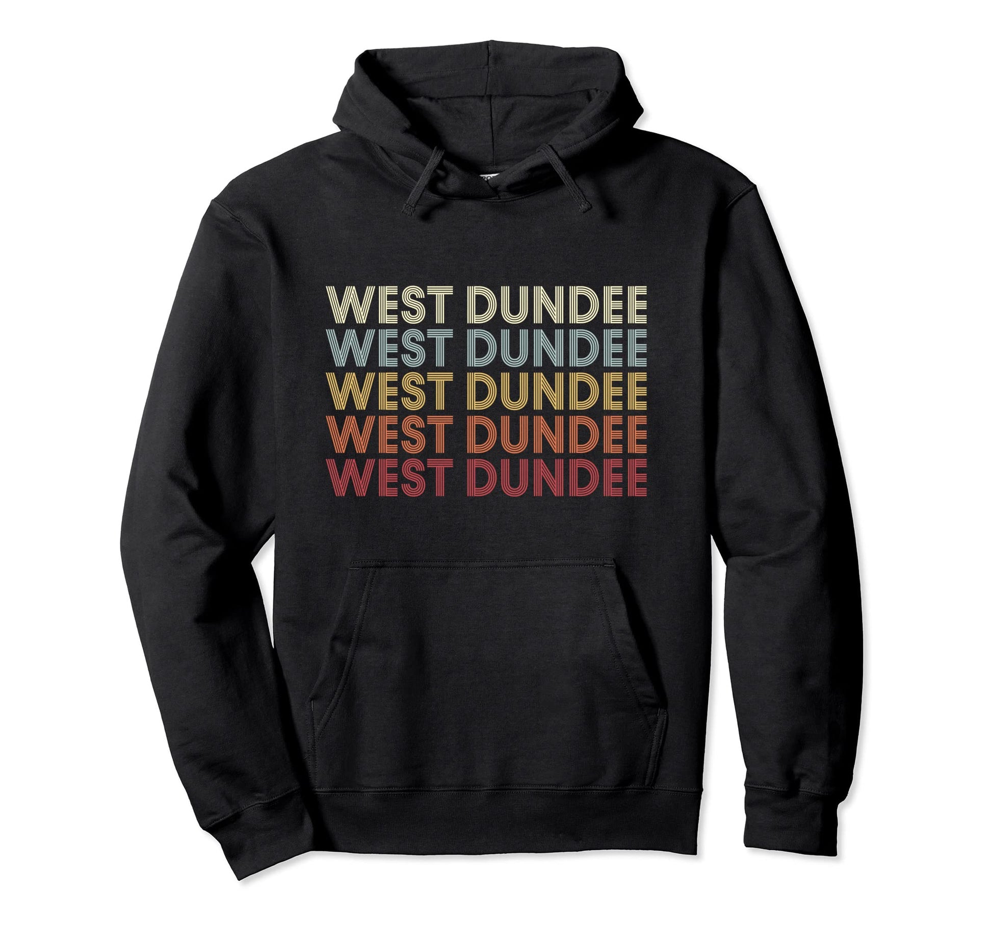 West Dundee Illinois West Dundee Il Text Hoodie - Minimalist Print Unisex - T-Shirt, Sweatshirt, Hoodie