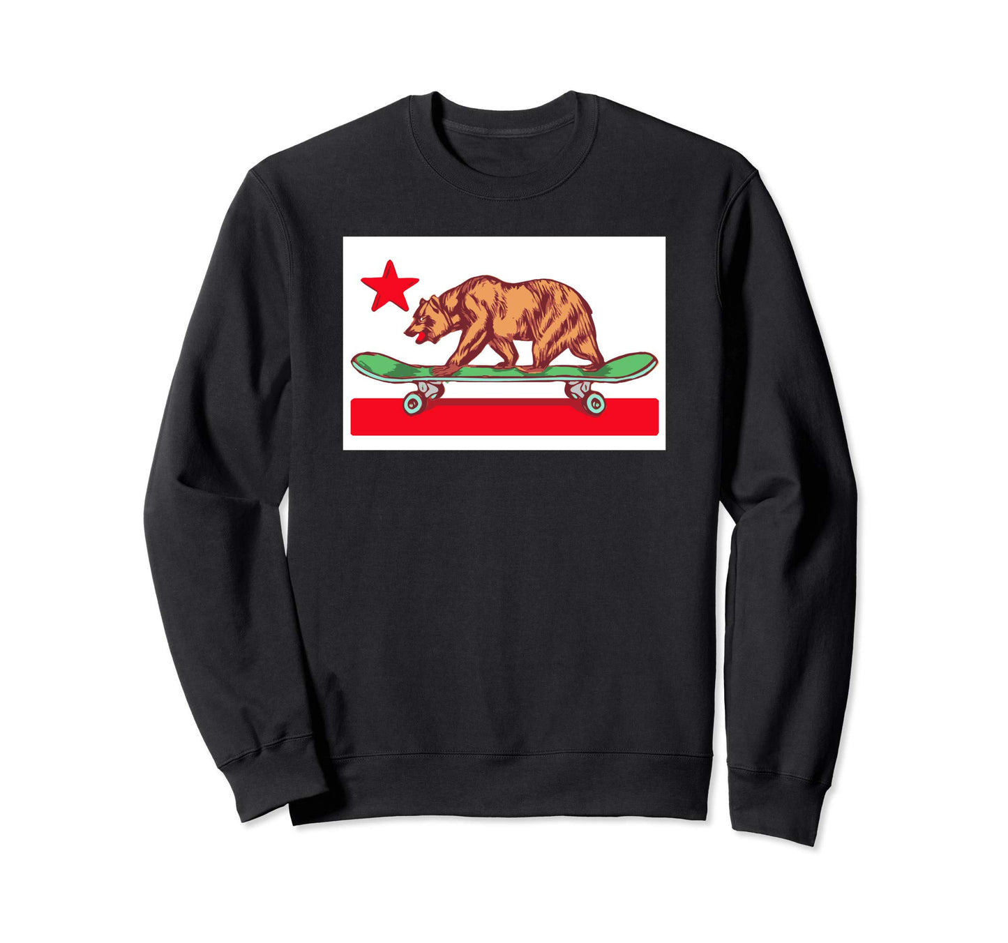 Skateboard Grizzly Bear California Sweatshirt - Novelty Apparel Men Women - T-Shirt, Sweatshirt, Hoodie