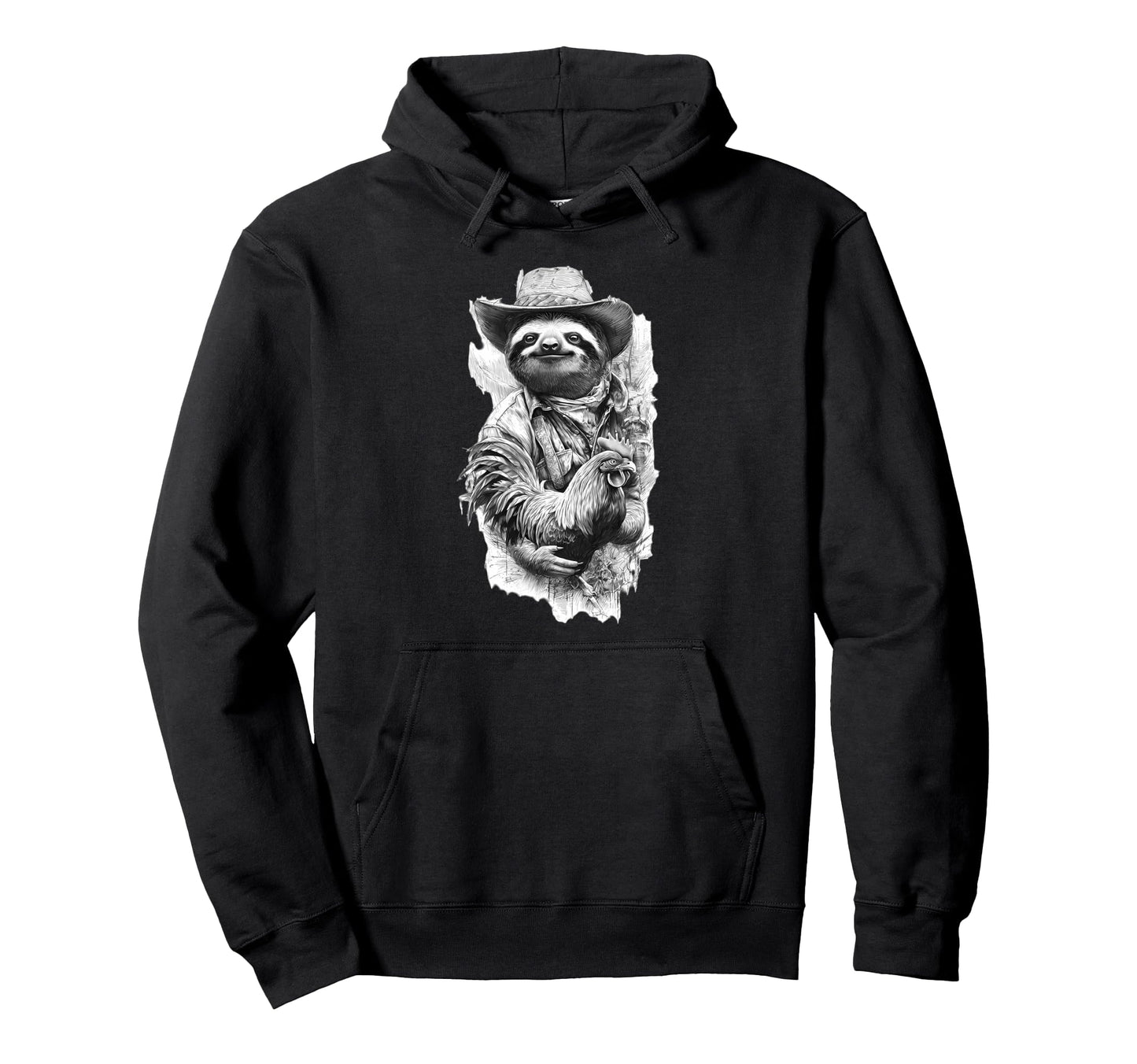 Country Cowboy Sloth Rodeo Cowgirl Hoodie - Minimalist Print for Adults - T-Shirt, Sweatshirt, Hoodie