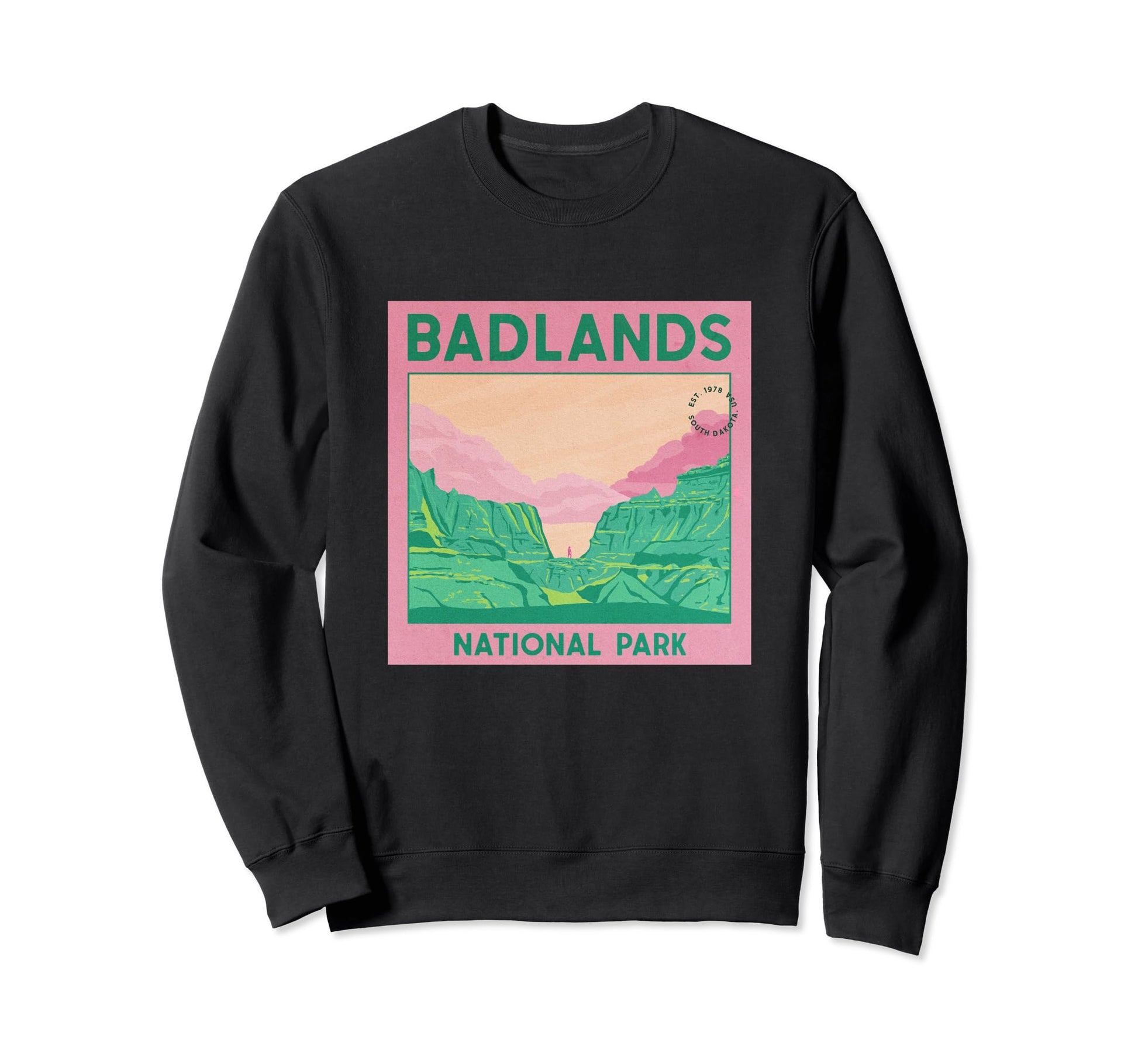 Badlands National Park Landscape Sweatshirt - Minimalist Print Unisex - T-Shirt, Sweatshirt, Hoodie