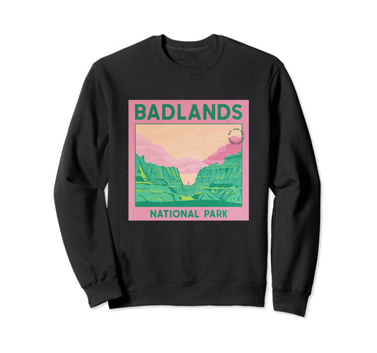 Badlands National Park Landscape Sweatshirt - Minimalist Print Unisex - T-Shirt, Sweatshirt, Hoodie