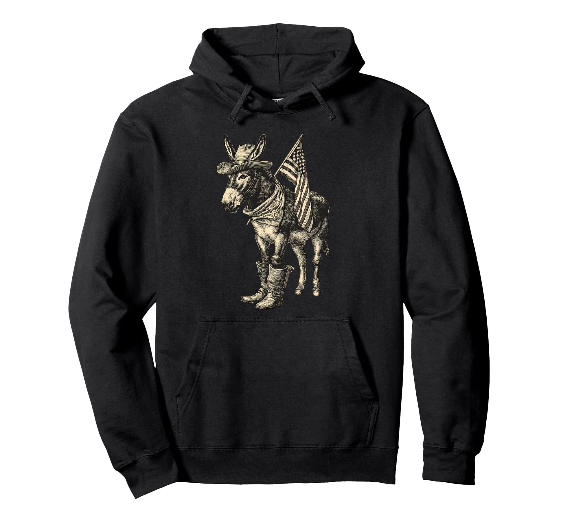 Donkey Cowboy Rodeo Cowgirl Western Hoodie - Minimalist Print for Adults - T-Shirt, Sweatshirt, Hoodie
