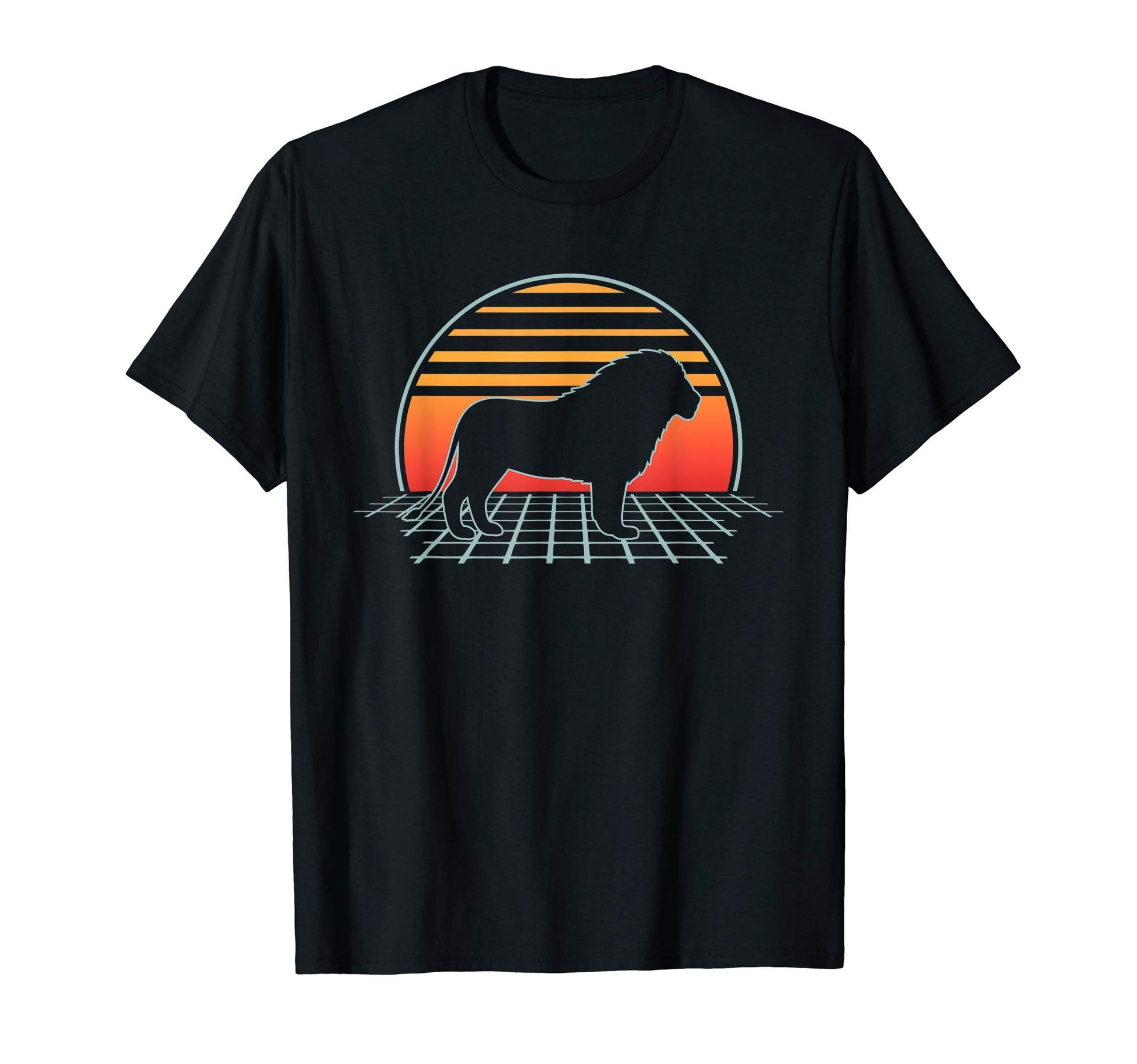 Lion 80S Wild Life Animal Vaporwave T-Shirt - Streetwear Style Unisex - T-Shirt, Sweatshirt, Hoodie