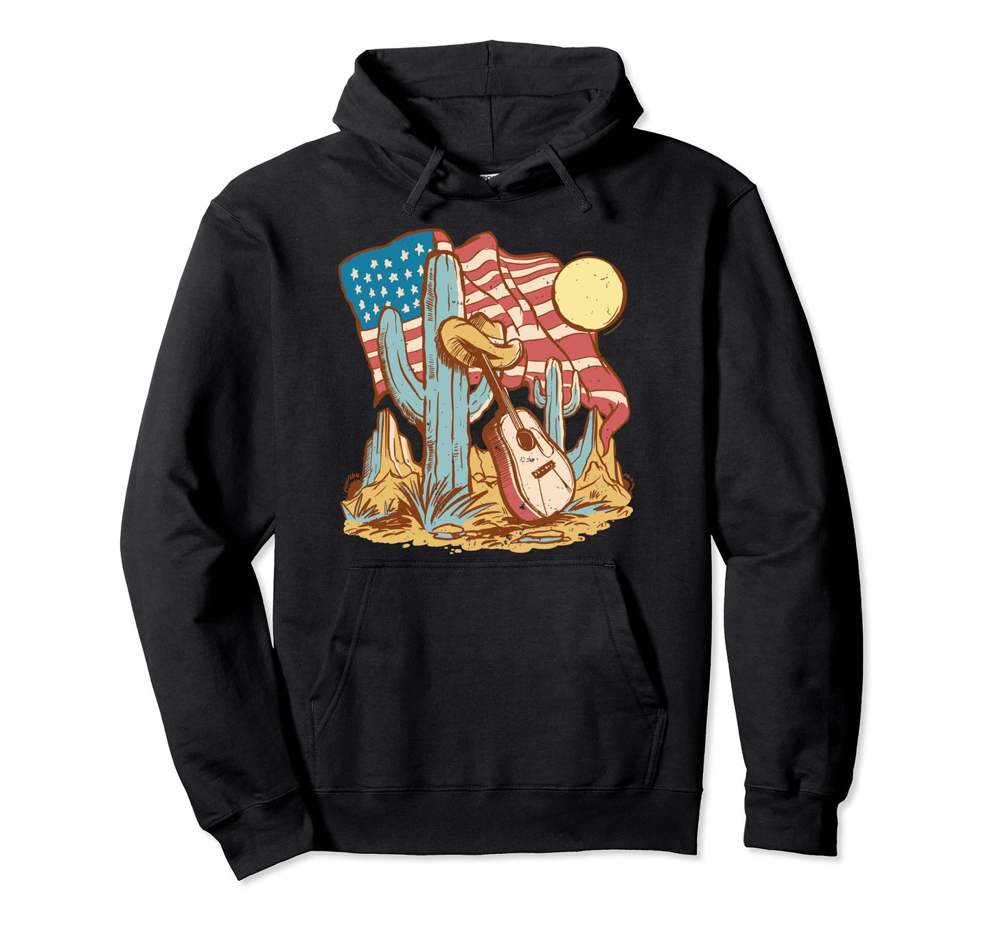 Western America Country American Flag Hoodie - Unique Graphic Men Women - T-Shirt, Sweatshirt, Hoodie