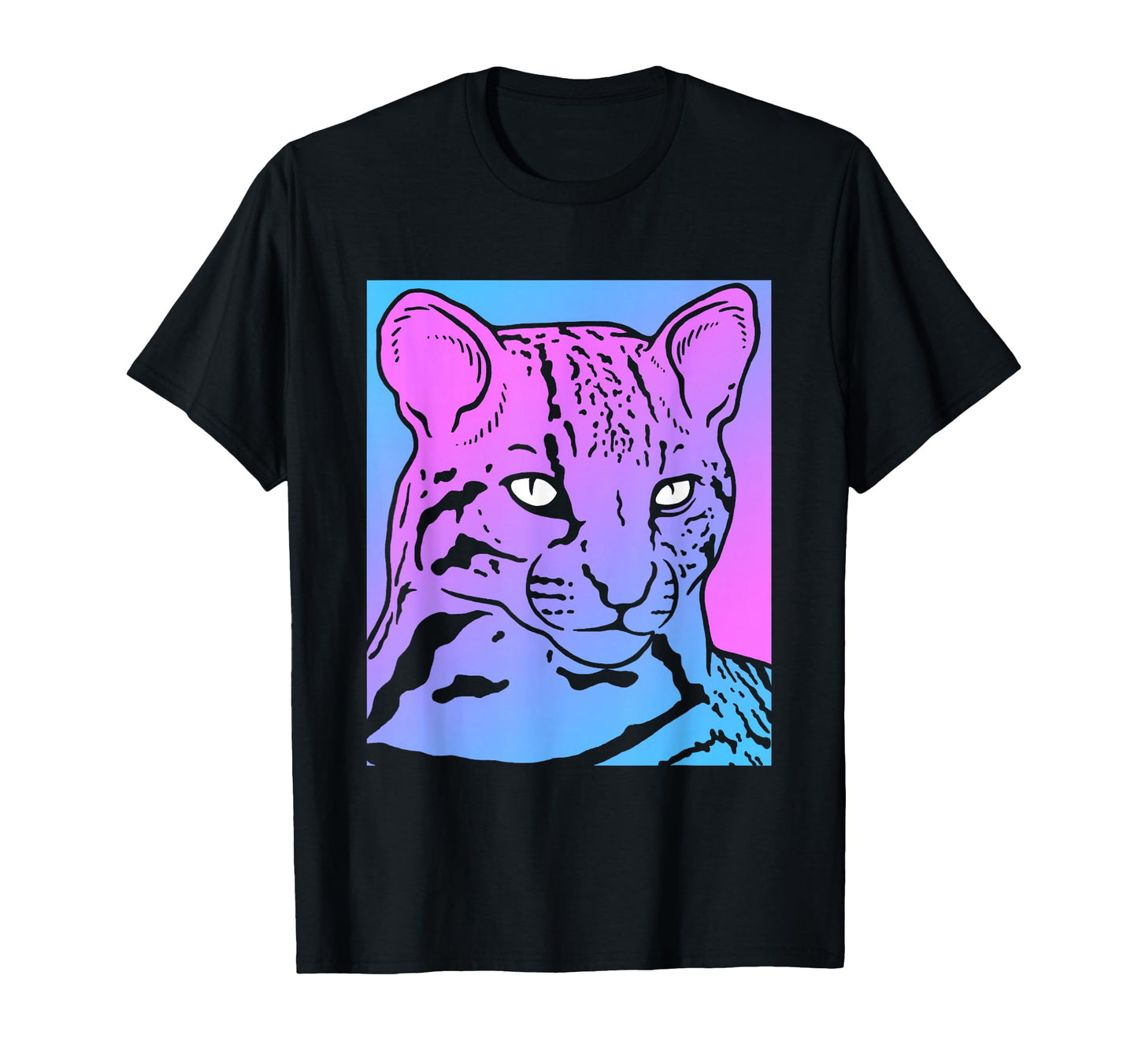 Vaporwave Ocelot Aesthetic Pastel Goth T-Shirt - Streetwear Style Unisex - T-Shirt, Sweatshirt, Hoodie