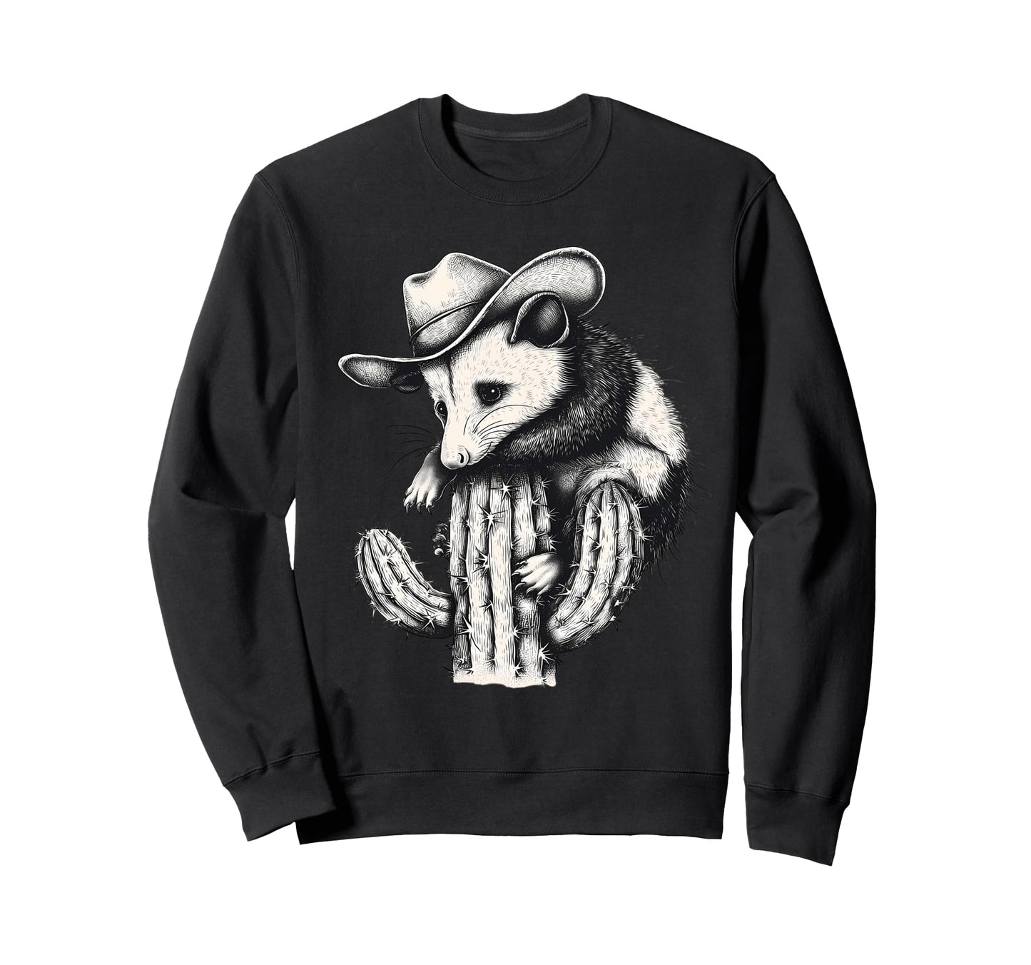 Country Cowboy Opossum Rodeo Possum Sweatshirt - Minimalist Print Unisex - T-Shirt, Sweatshirt, Hoodie