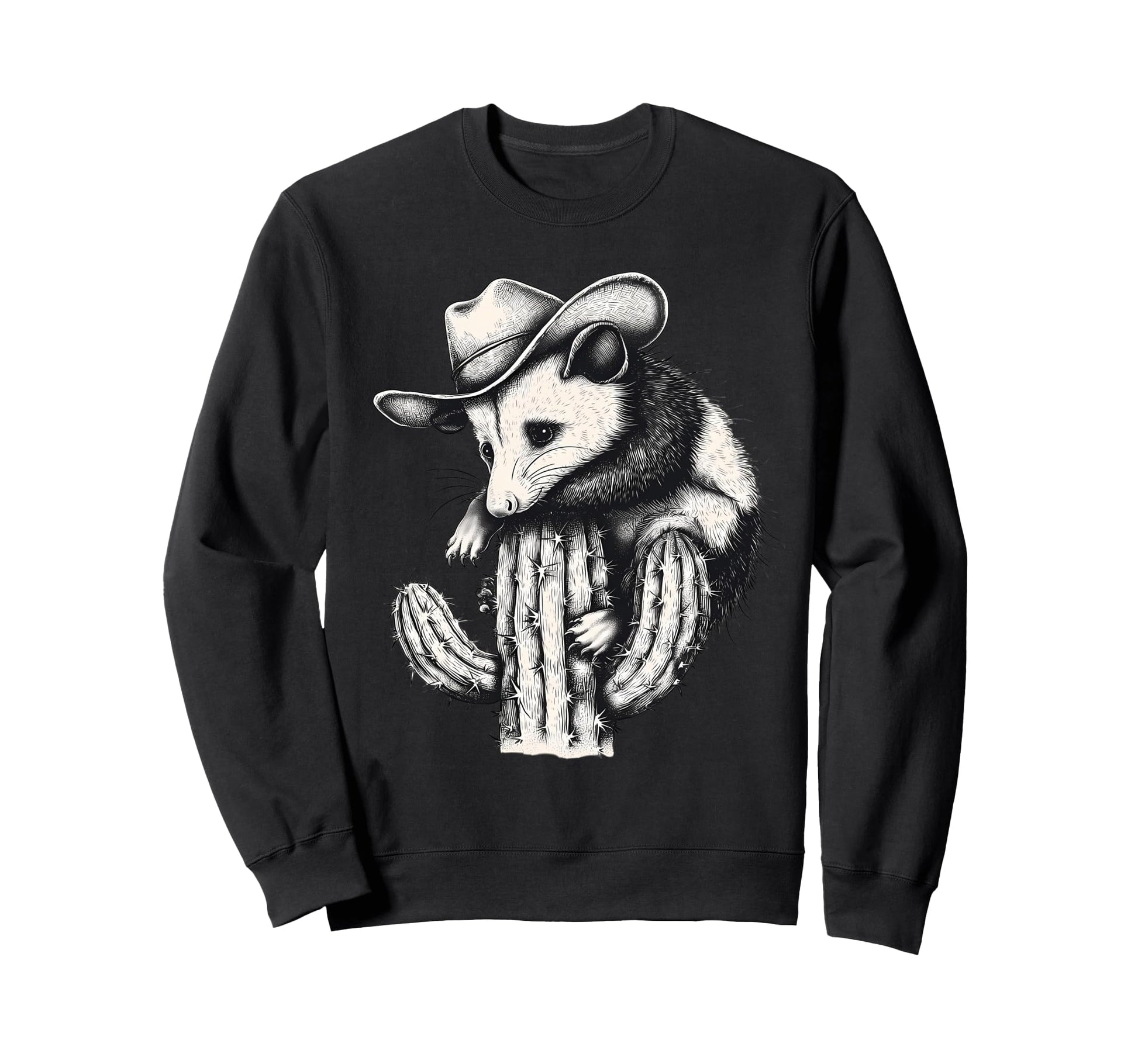 Country Cowboy Opossum Rodeo Possum Sweatshirt - Minimalist Print Unisex - T-Shirt, Sweatshirt, Hoodie
