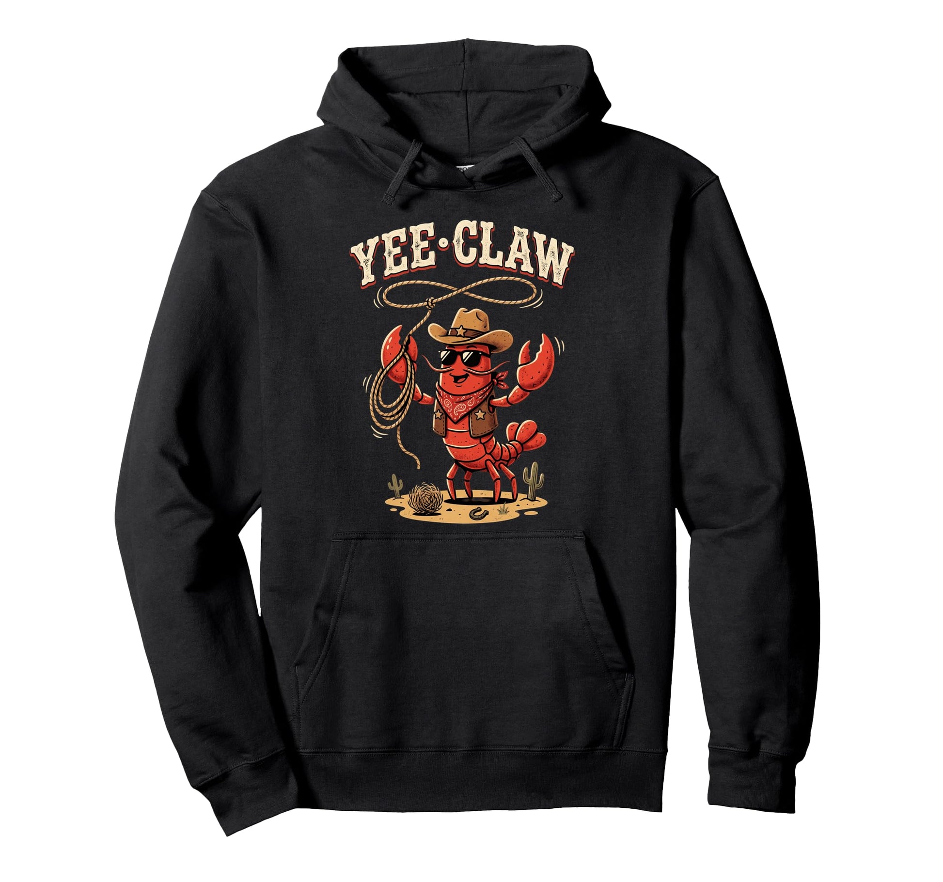 Yee Claw Western Country Cowboy Hoodie - Minimalist Print for Adults - T-Shirt, Sweatshirt, Hoodie