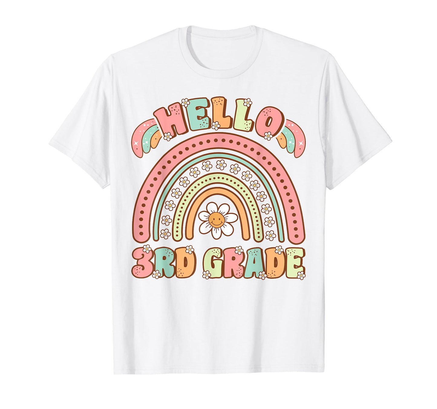 Hello Third Grade Groovy Back To School T-Shirt - Minimalist Print Unisex - T-Shirt, Sweatshirt, Hoodie