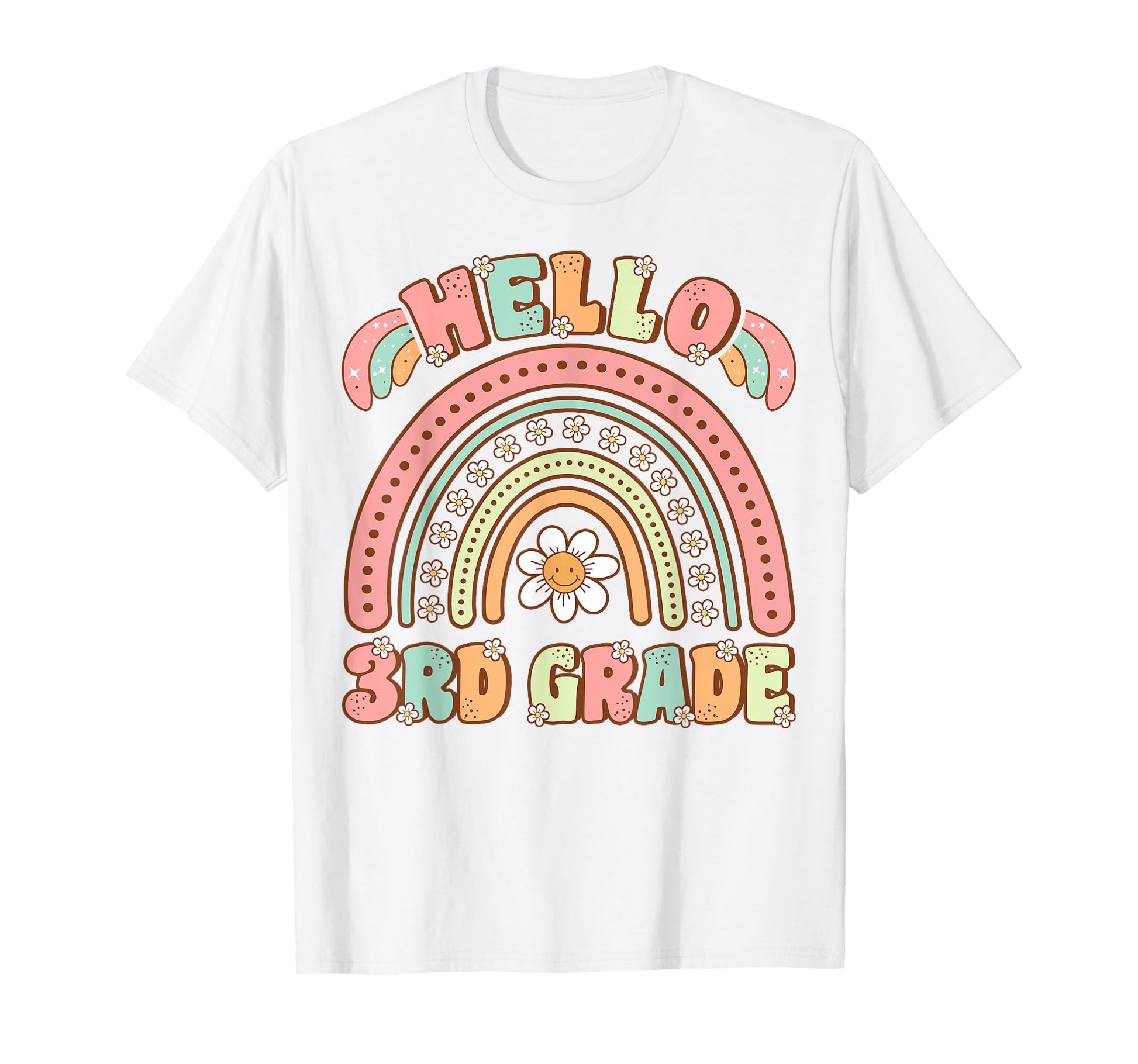 Hello Third Grade Groovy Back To School T-Shirt - Minimalist Print Unisex - T-Shirt, Sweatshirt, Hoodie