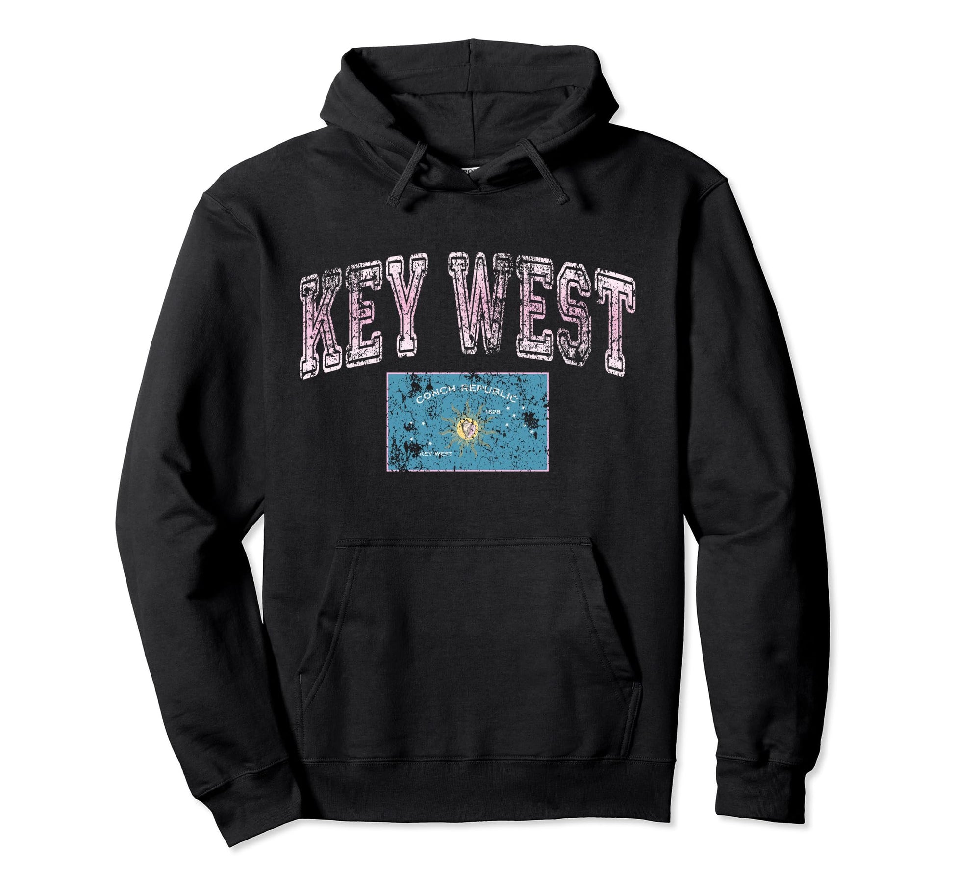 Key West Flag Florida Keys Us City Hoodie - Streetwear Style for Adults - T-Shirt, Sweatshirt, Hoodie