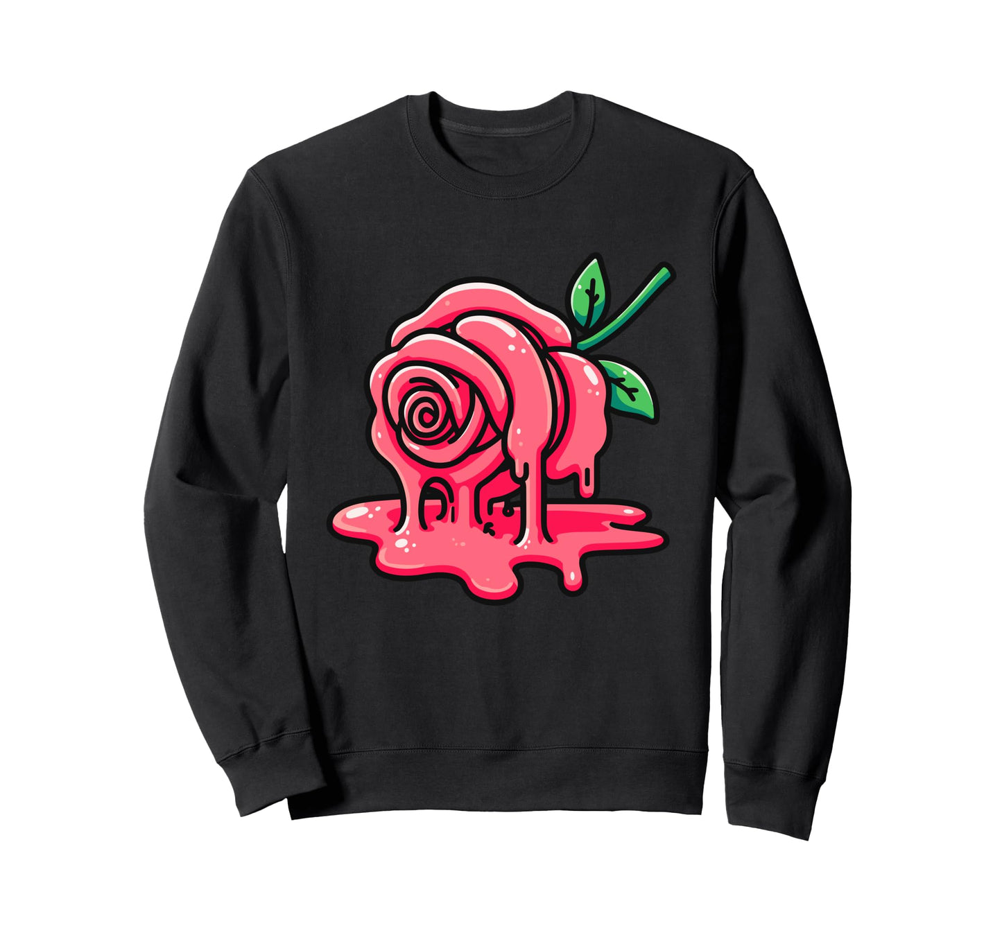 Melting Rose Aesthetic Sweatshirt - Fun Novelty Design for Adults - T-Shirt, Sweatshirt, Hoodie