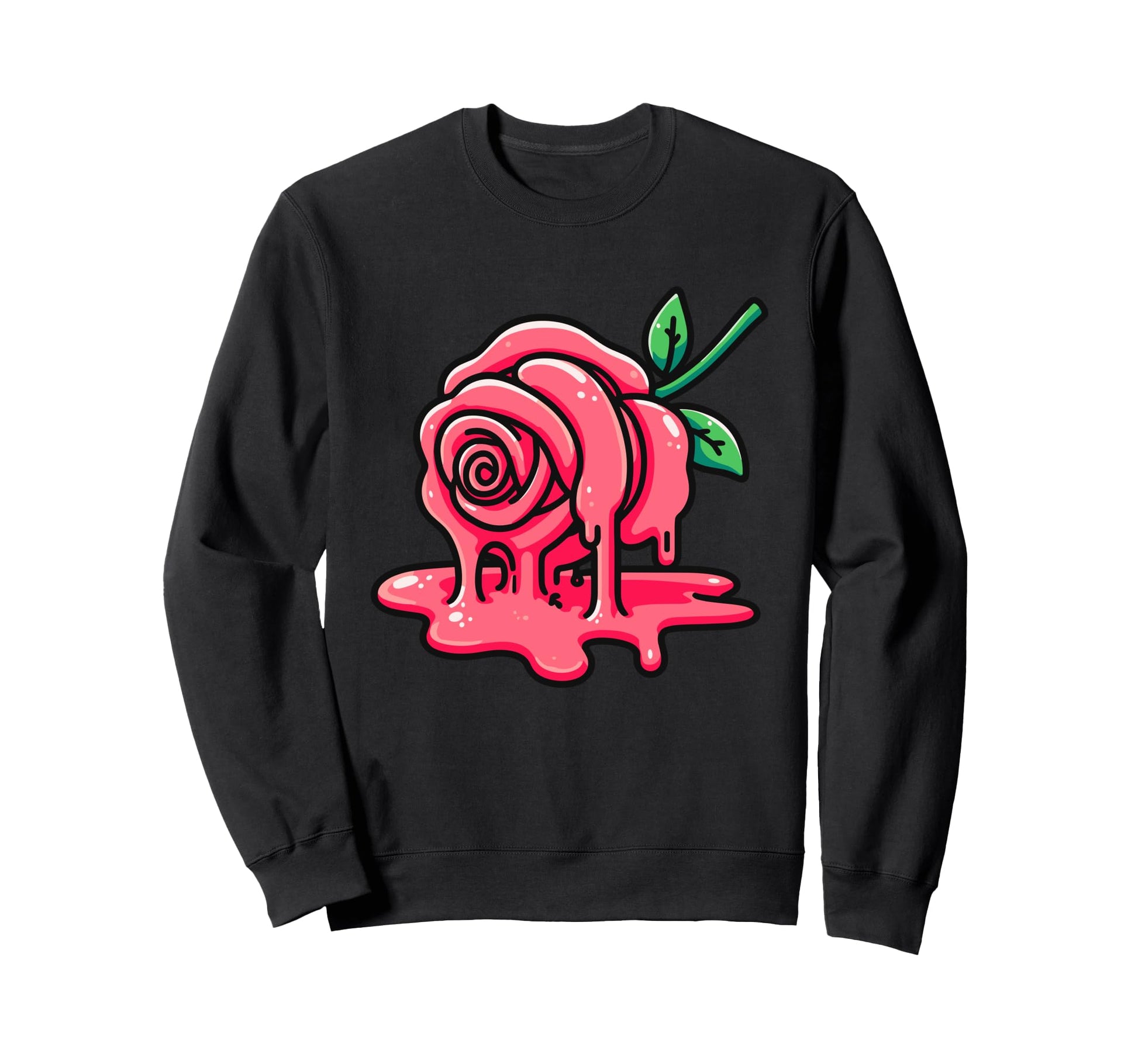 Melting Rose Aesthetic Sweatshirt - Fun Novelty Design for Adults - T-Shirt, Sweatshirt, Hoodie