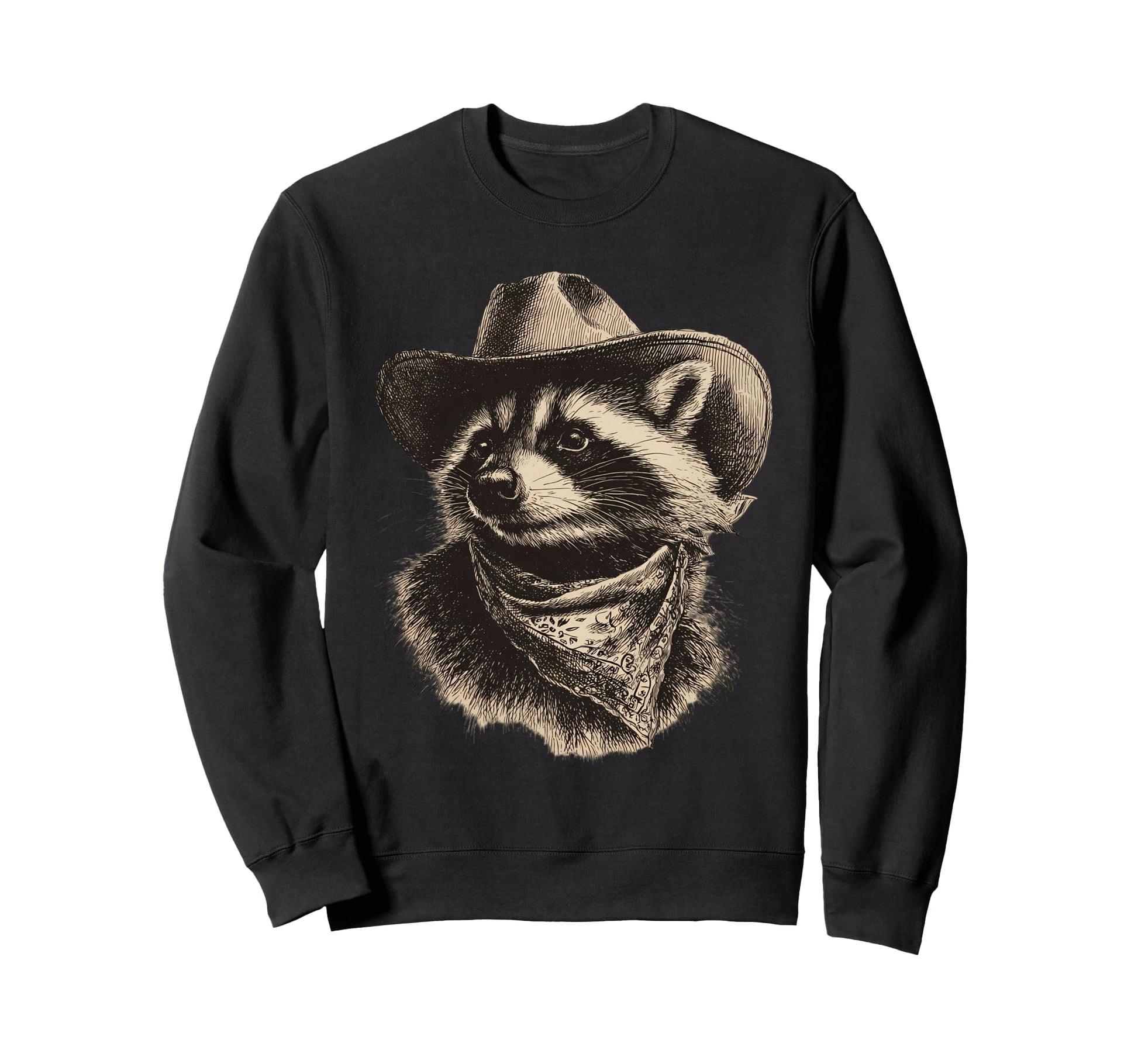 Raccoon Cowboy Rodeo Cowgirl Sweatshirt - Streetwear Style for Adults - T-Shirt, Sweatshirt, Hoodie