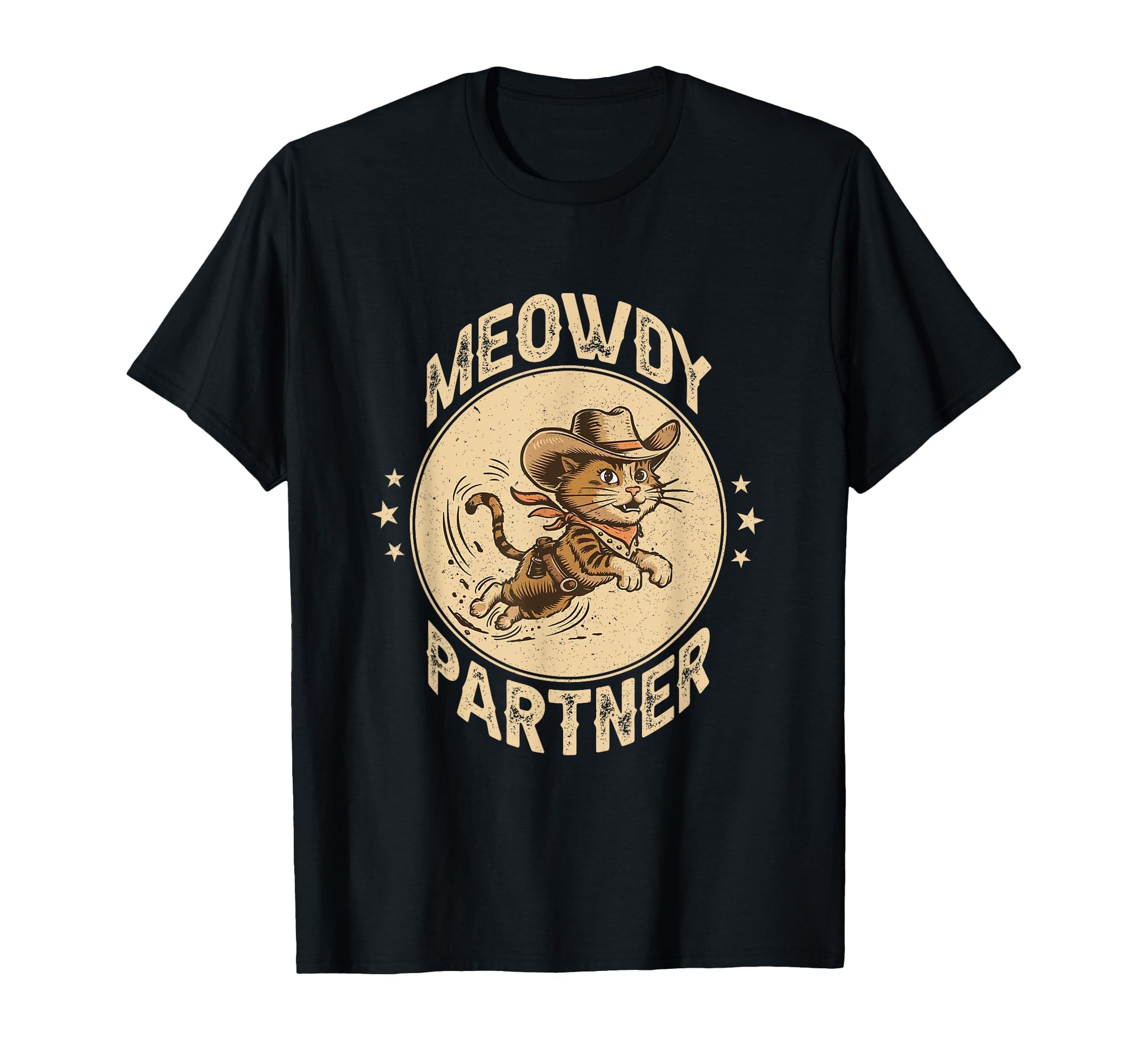 Meowdy Partner Cowboy Cat T-Shirt - Aesthetic Graphic for Adults - T-Shirt, Sweatshirt, Hoodie