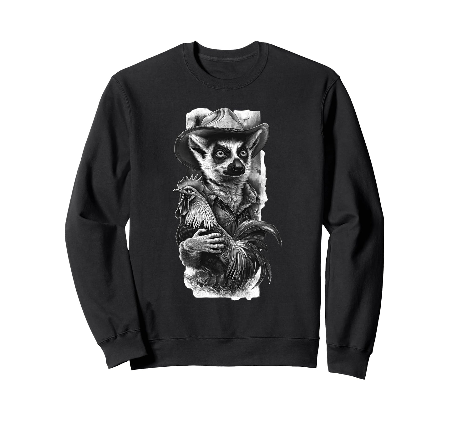 Country Cowboy Lemur Rodeo Sweatshirt - Aesthetic Graphic Men Women - T-Shirt, Sweatshirt, Hoodie