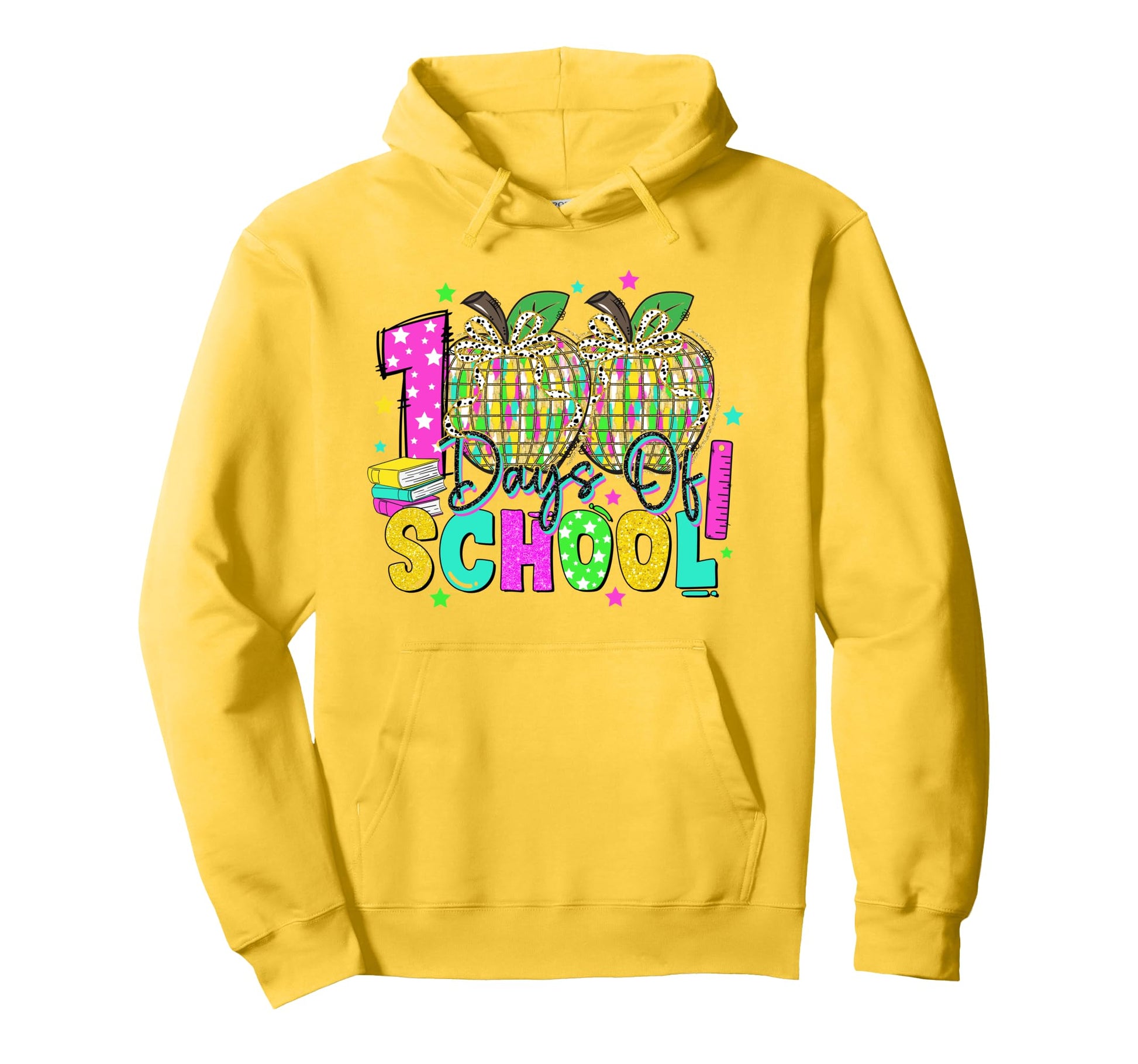 Happy 100Th Day School Rainbow 100 Hoodie - Casual Everyday Wear Unisex - T-Shirt, Sweatshirt, Hoodie