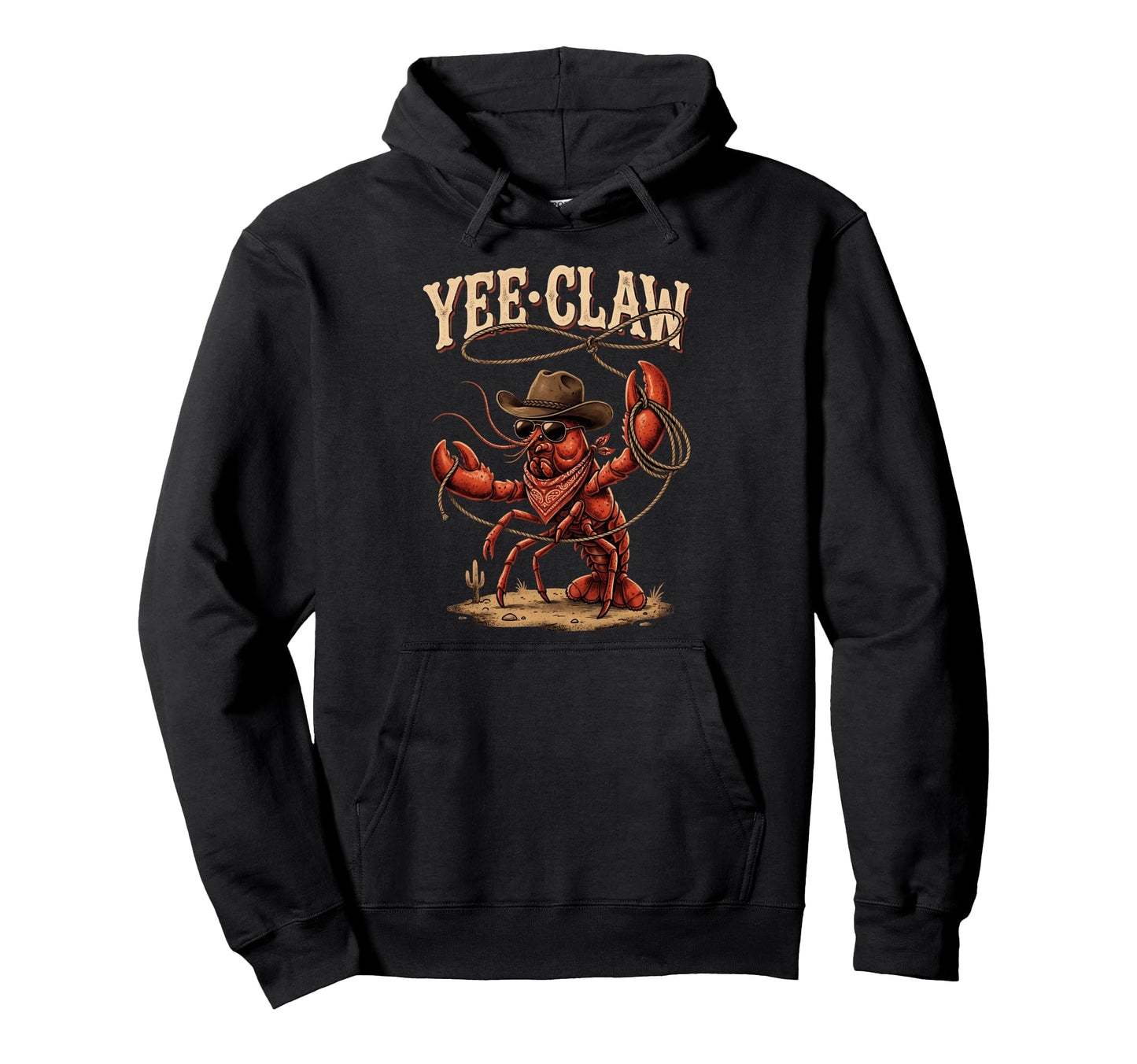 Yee Claw Funny Crawfish Cowboy Cajun Hoodie - Custom Art Print Men Women - T-Shirt, Sweatshirt, Hoodie