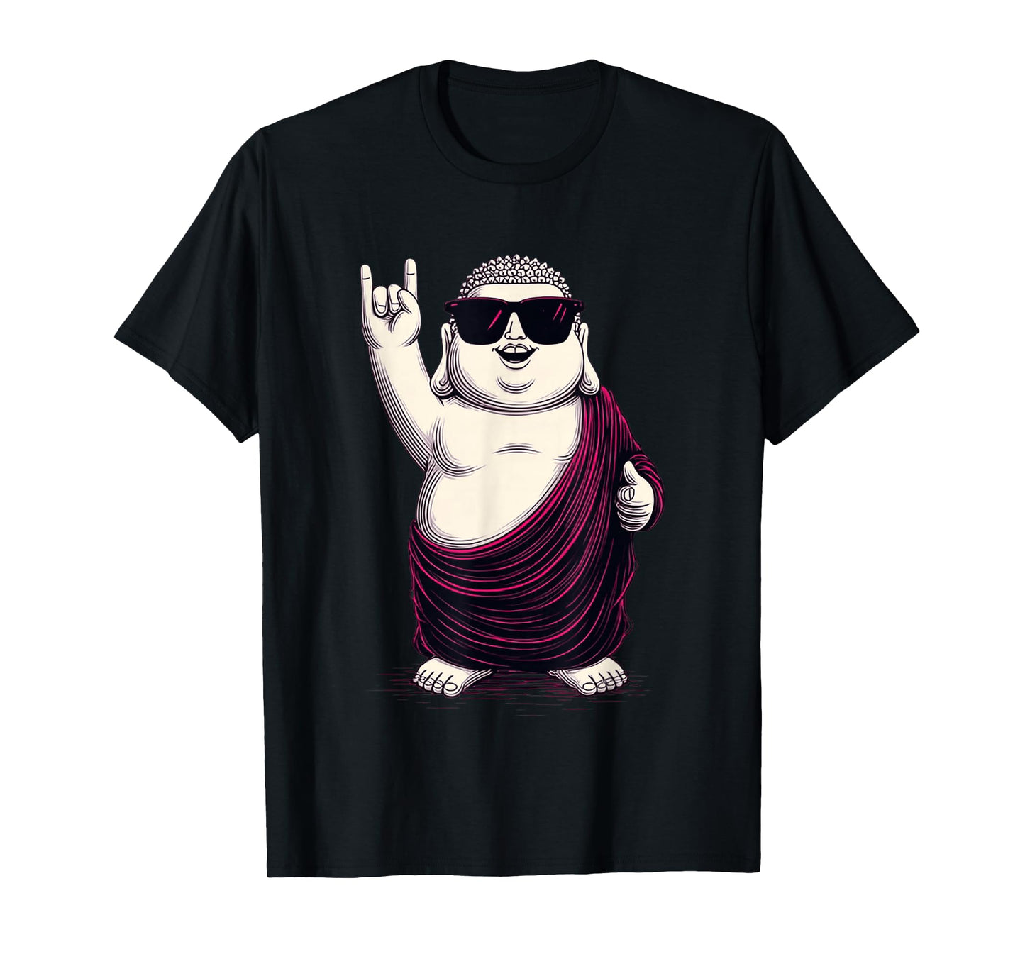 Funny Buddha Monk Rock Chill T-Shirt - Custom Art Print for Adults - T-Shirt, Sweatshirt, Hoodie