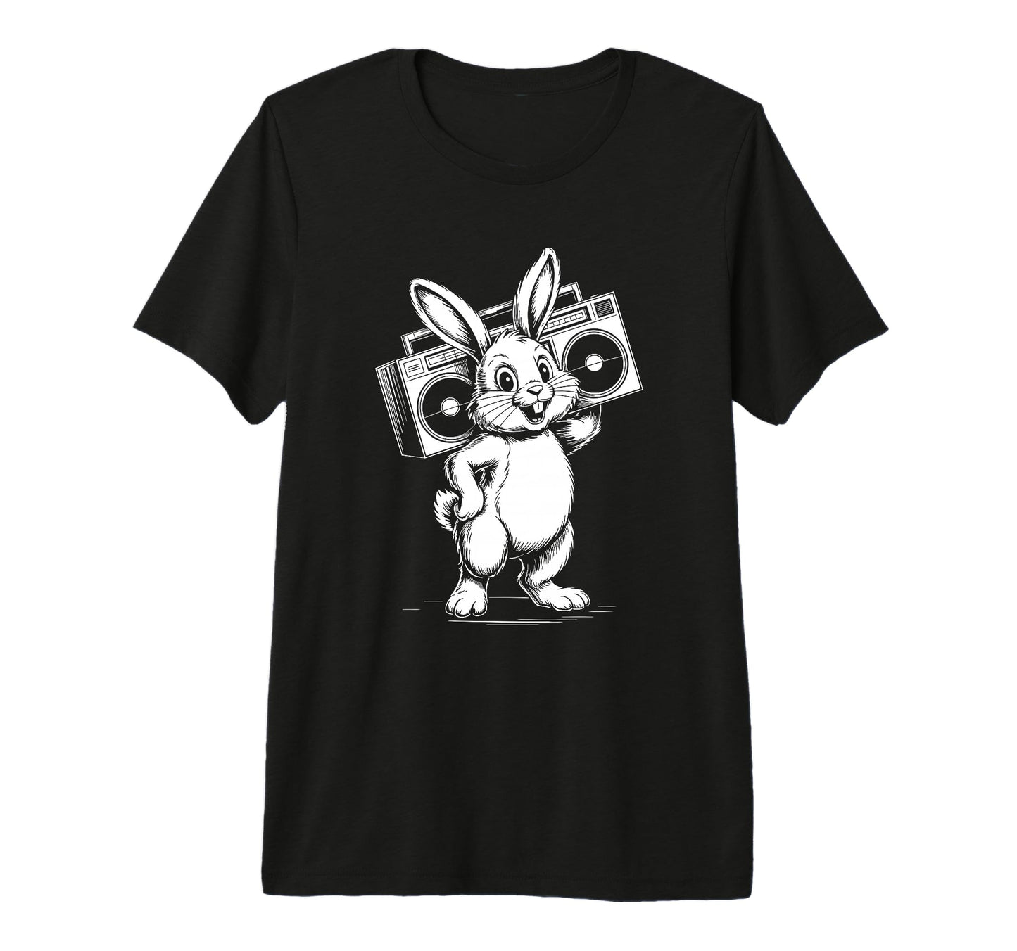 Funny Bunny Boombox Music Lover Tri T-Shirt - Trendy Graphic Men Women - T-Shirt, Sweatshirt, Hoodie